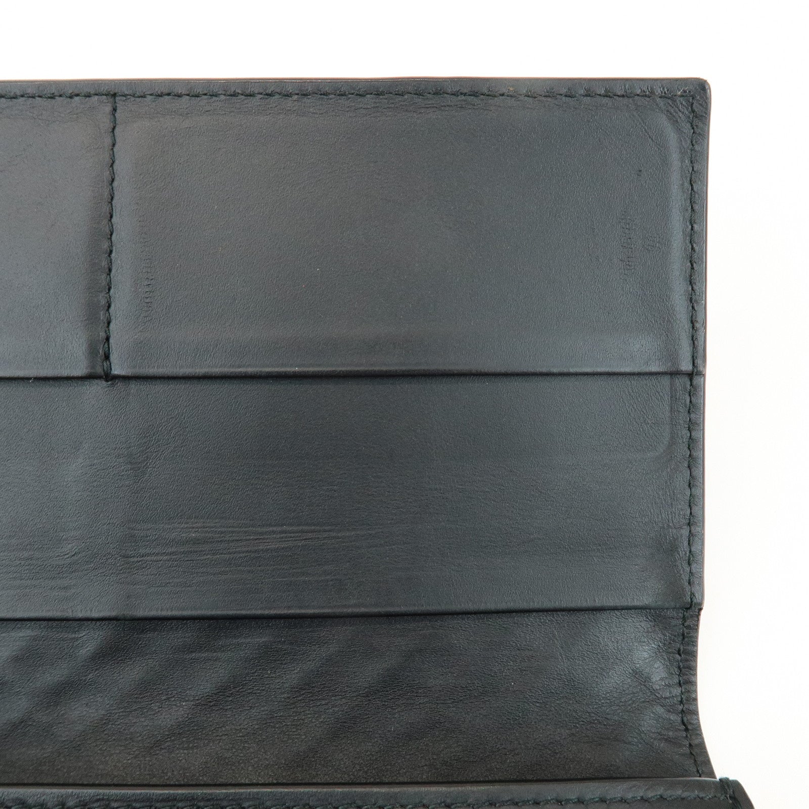 BOTTEGA VENETA Intrecciato Leather Long Wallet Black