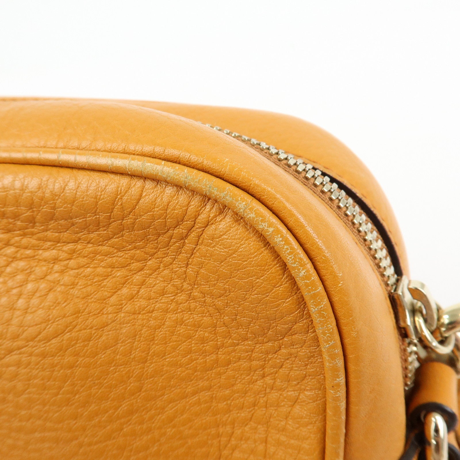 GUCCI SOHO Leather Shoulder Bag Crossbody Bag Orange 308864