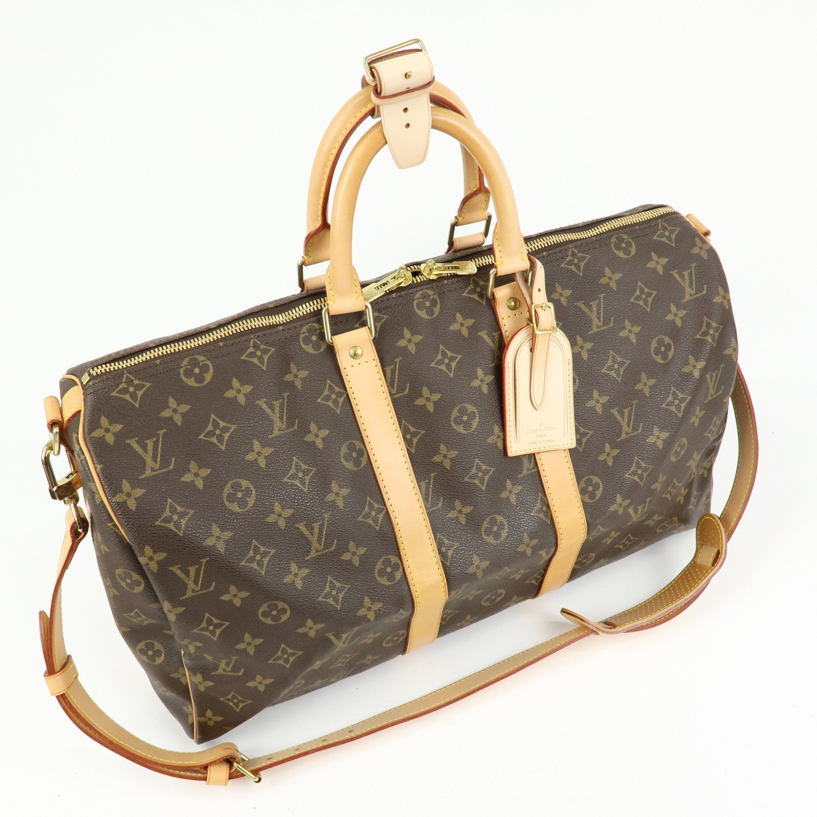 Louis Vuitton Monogram Keep All Bandouliere 45 Boston Bag M41418
