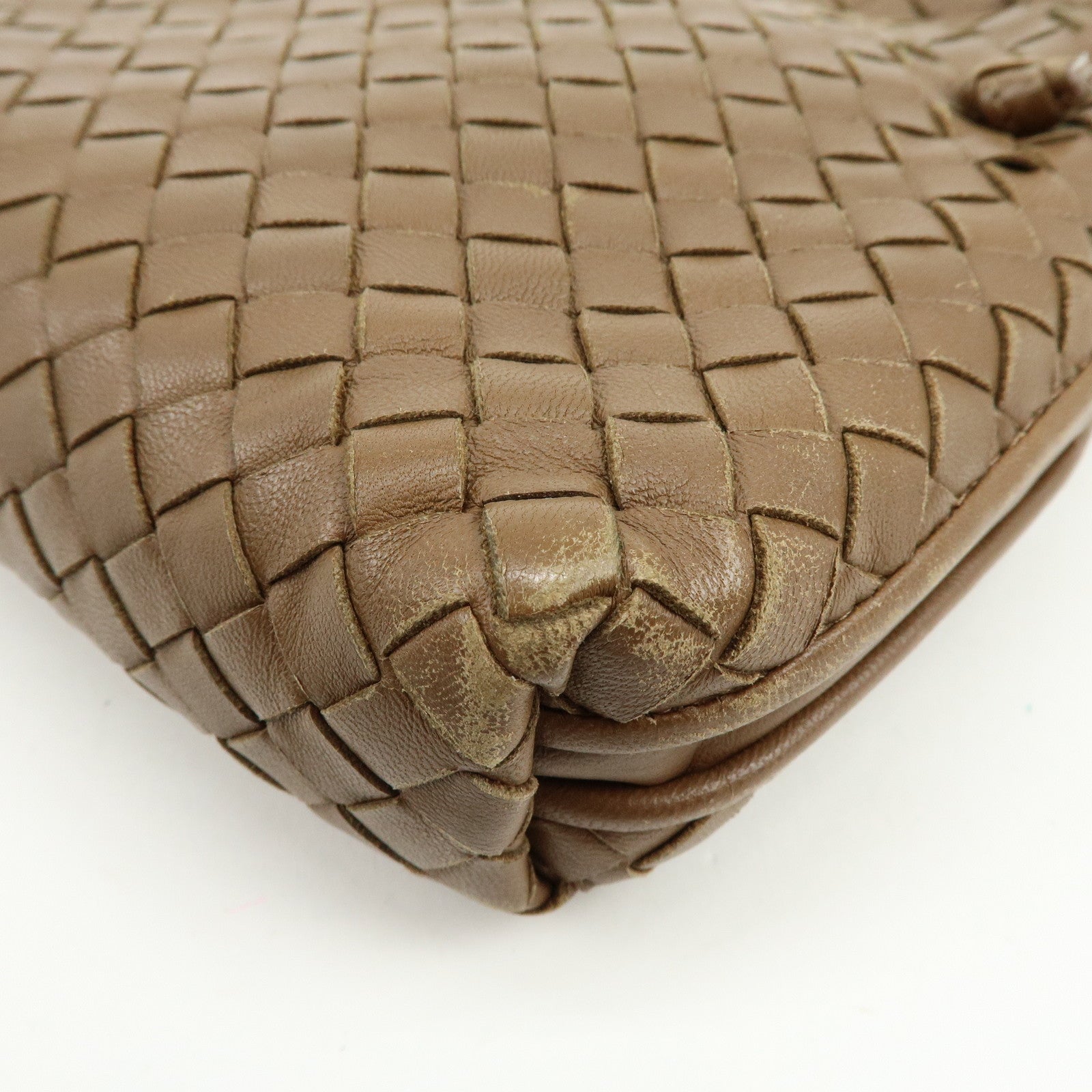 BOTTEGA VENETA Intrecciato Leather Shoulder Bag Brown 39270