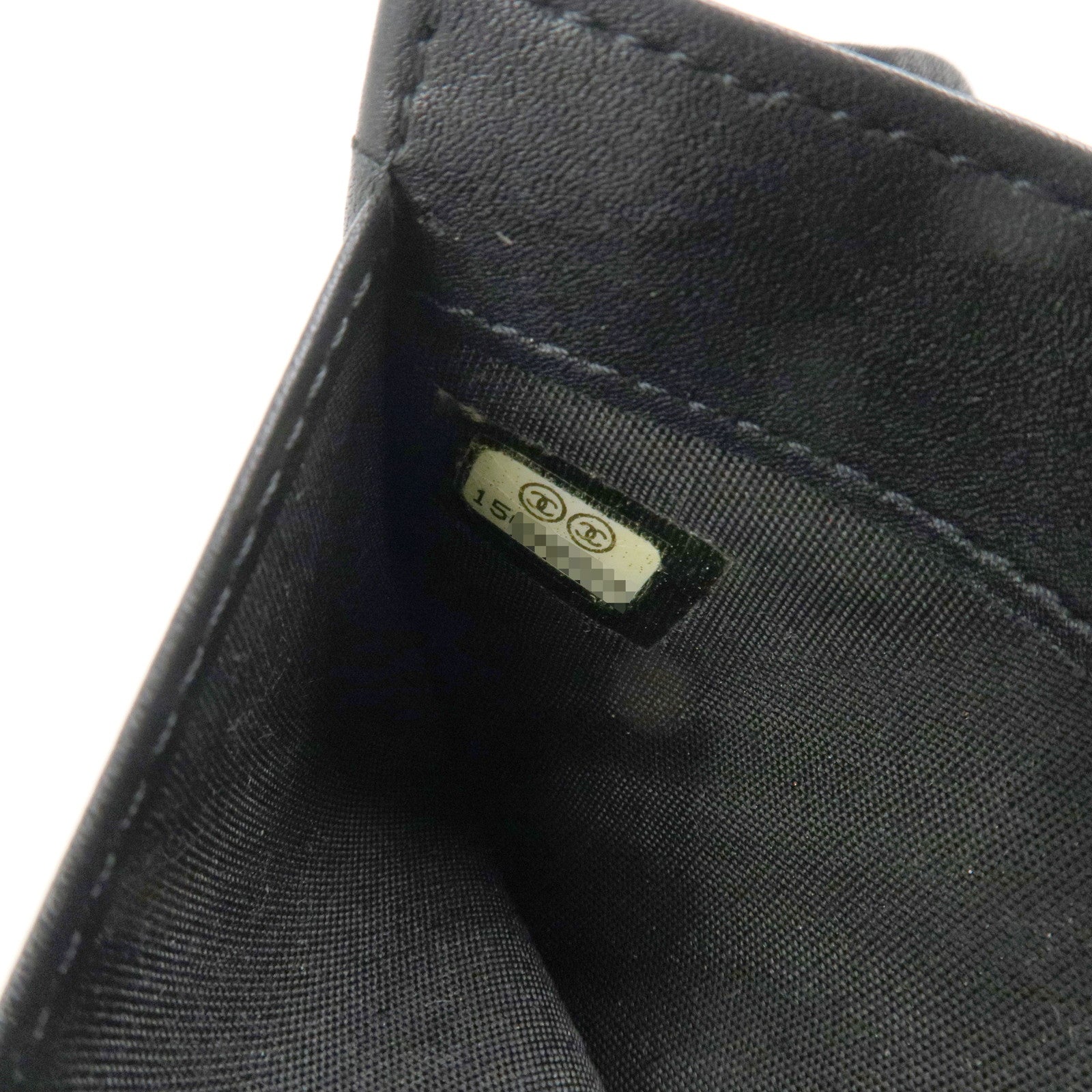 CHANEL COCO Mark Matelasse Patent Leather Long Wallet Black A48691