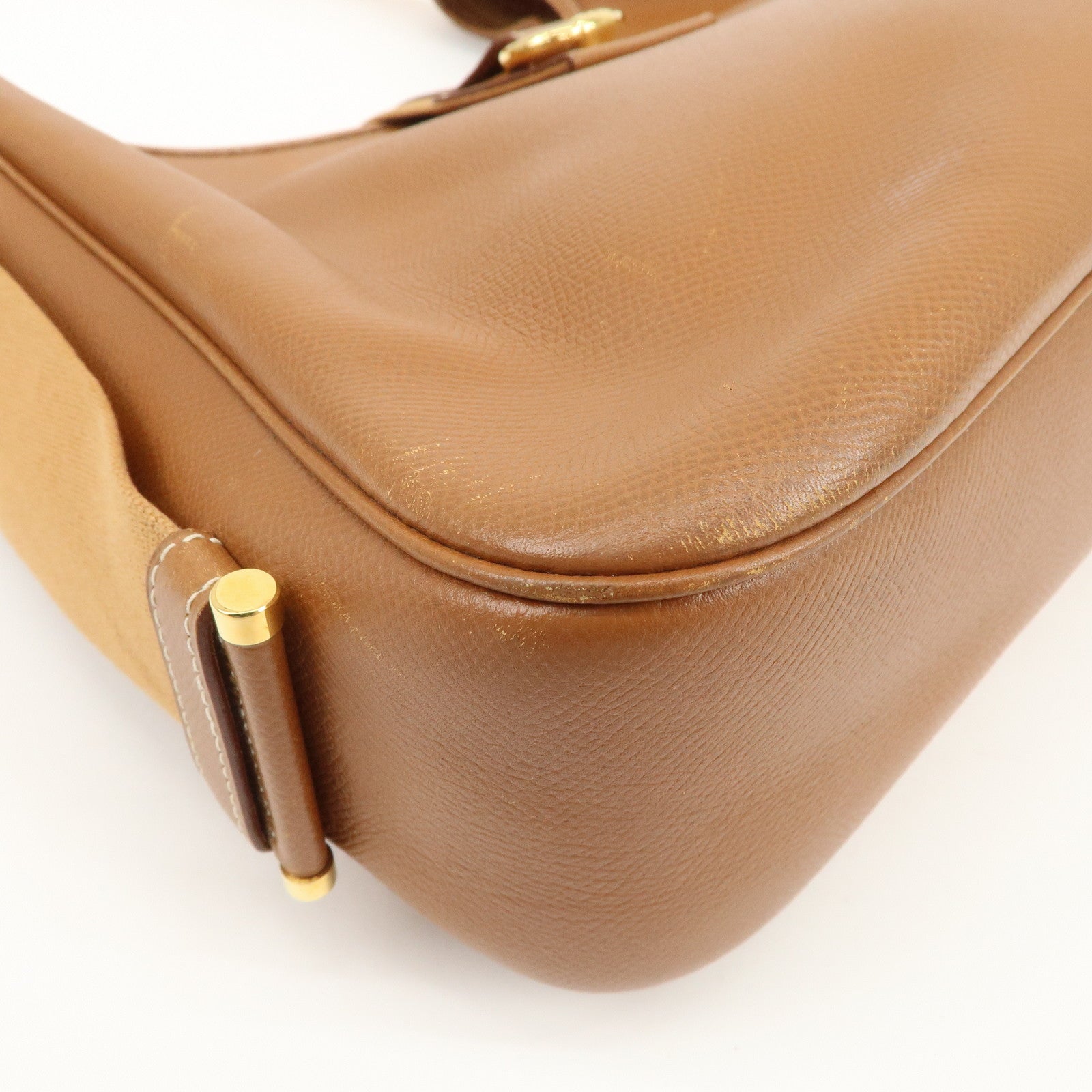 HERMES Sac Courchevel Leather Shoulder Bag A Stamped Gold