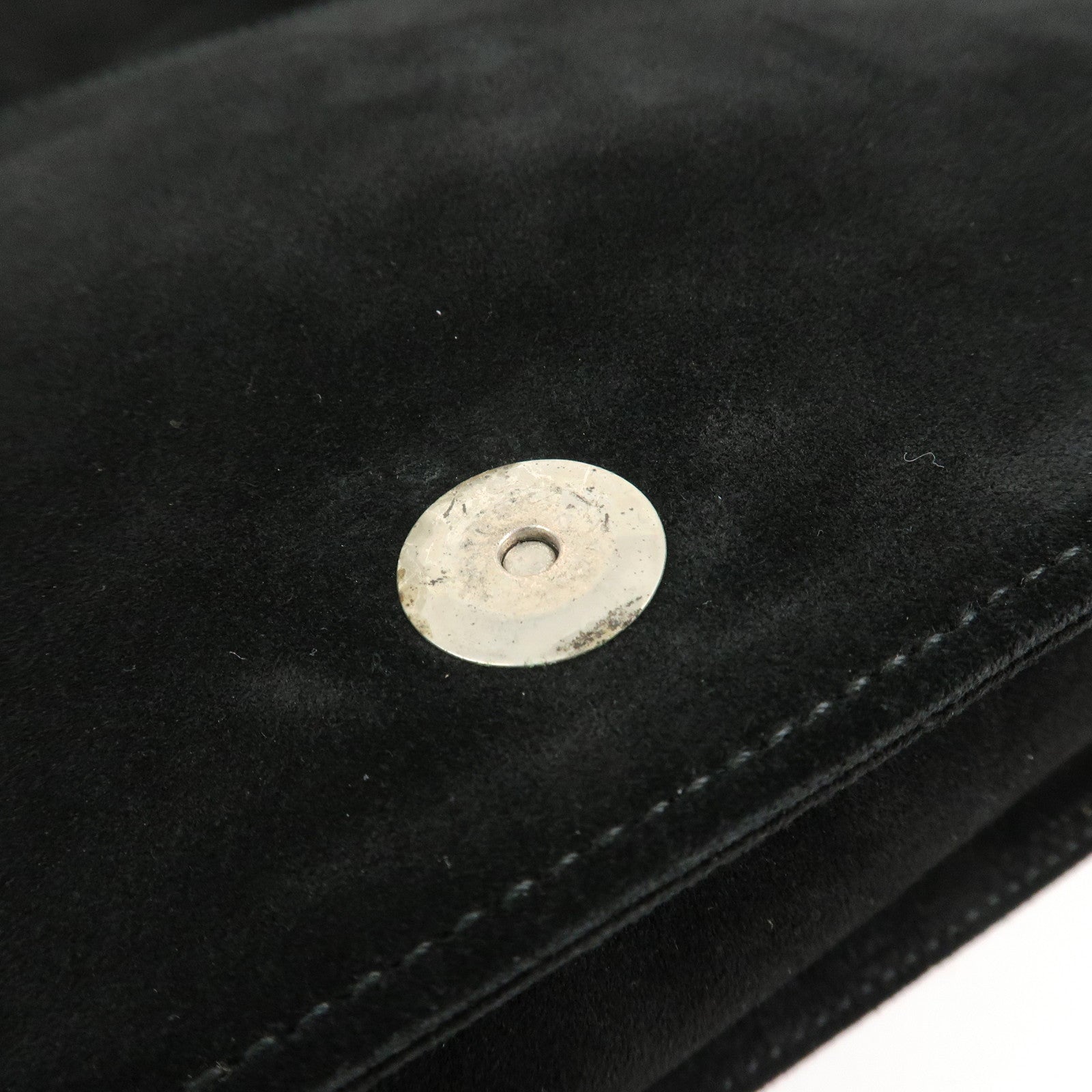 GUCCI  Bamboo Suede Handle Shoulder Bag Hand Bag Black 001・3239