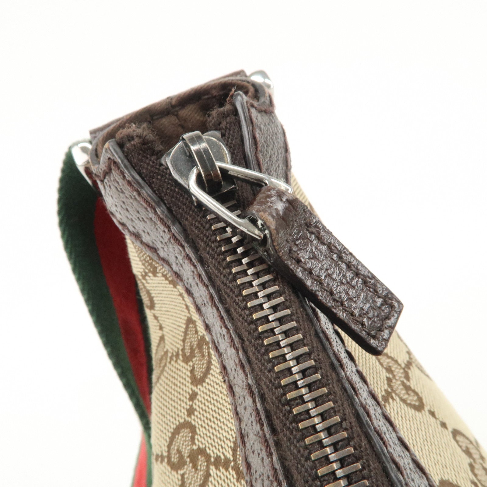 GUCCI Sherry GG Canvas Leather Shoulder Bag Beige Brown 181092