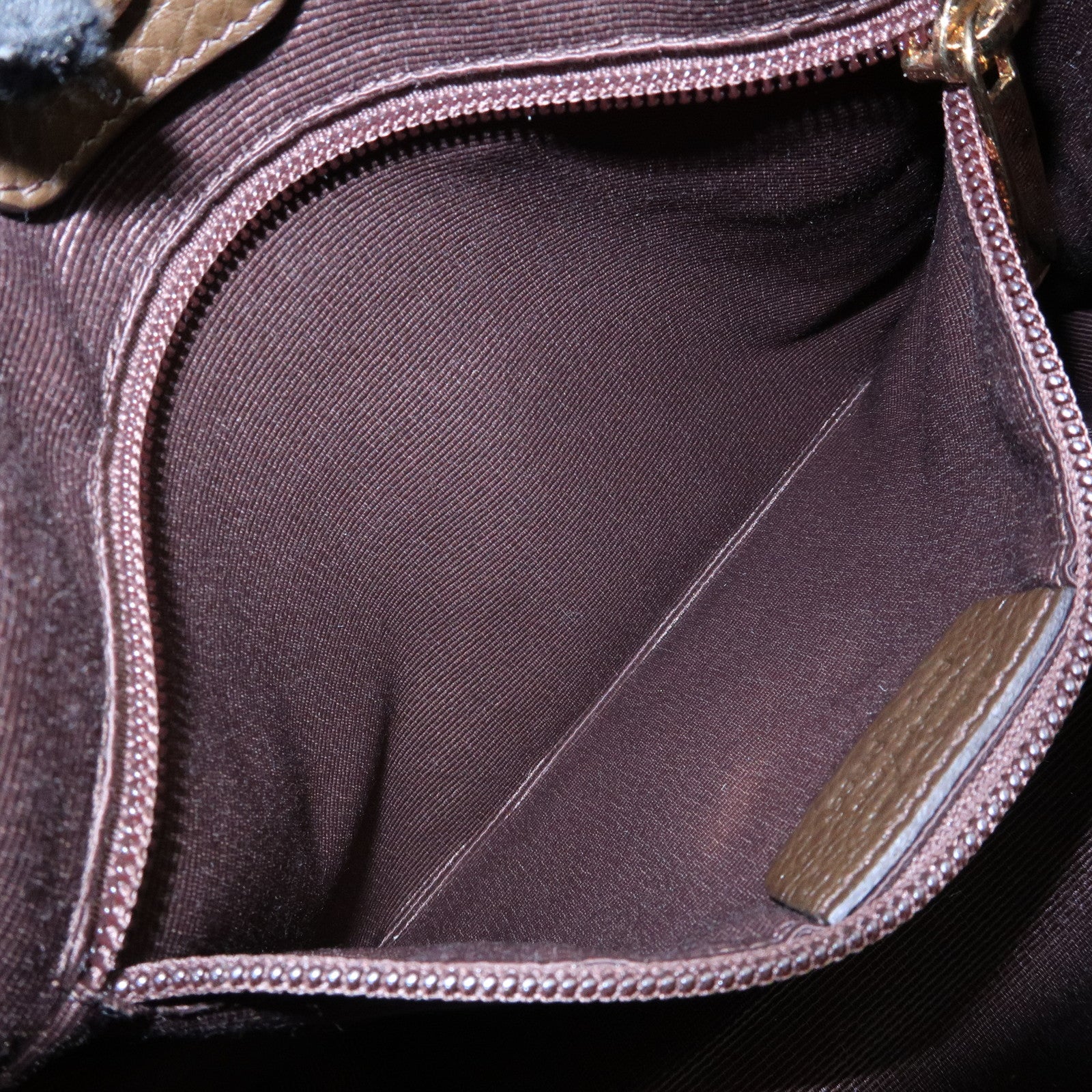 Ferragamo Gancini Calf Leather Hand Bag Shoulder Bag Khaki