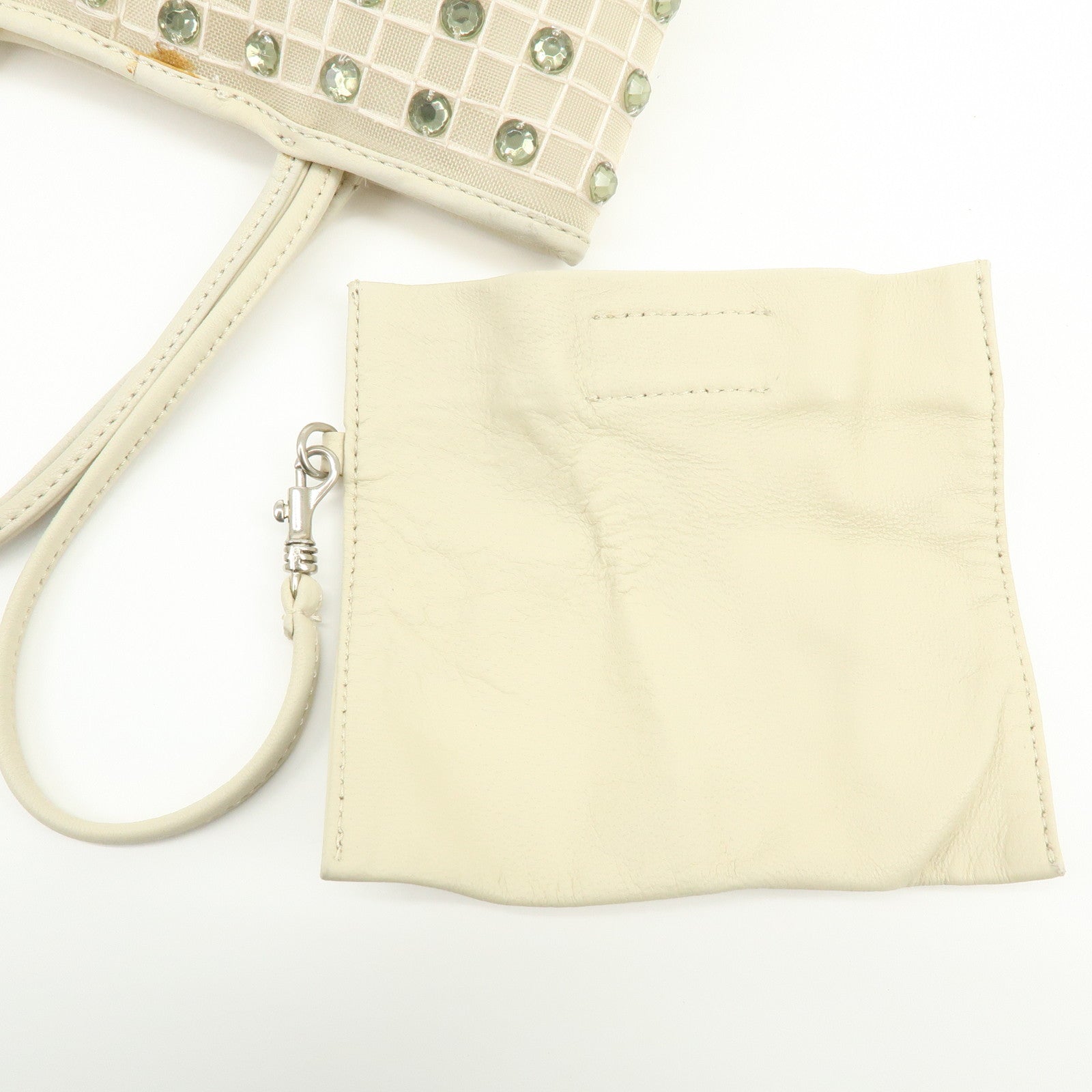 ANTEPRIMA Nylon Leather Set of 2 PVC Wire Bag Mini Tote Bag Ivory