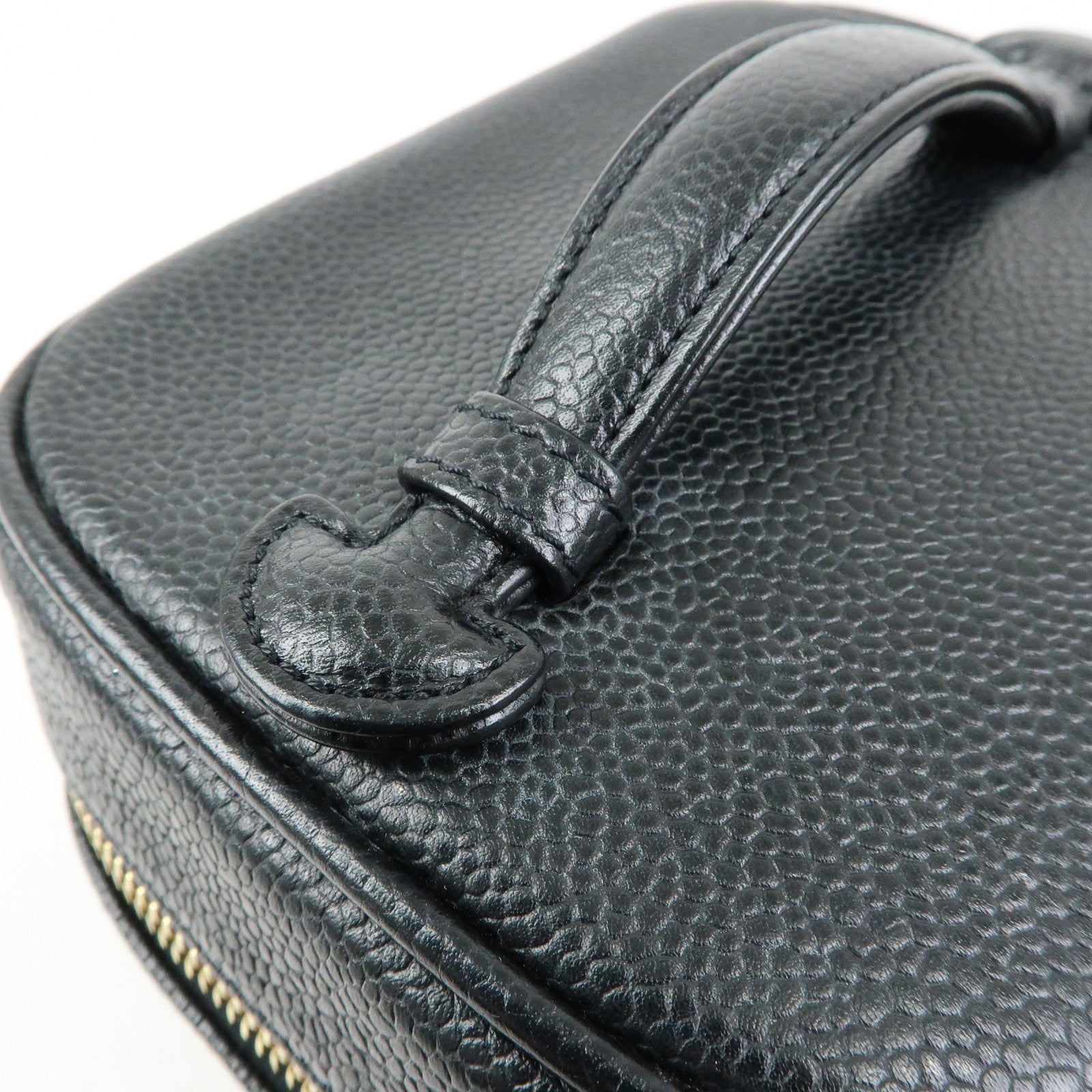 CHANEL COCO Mark Caviarskin Vanity Bag Hand Bag Black A01998