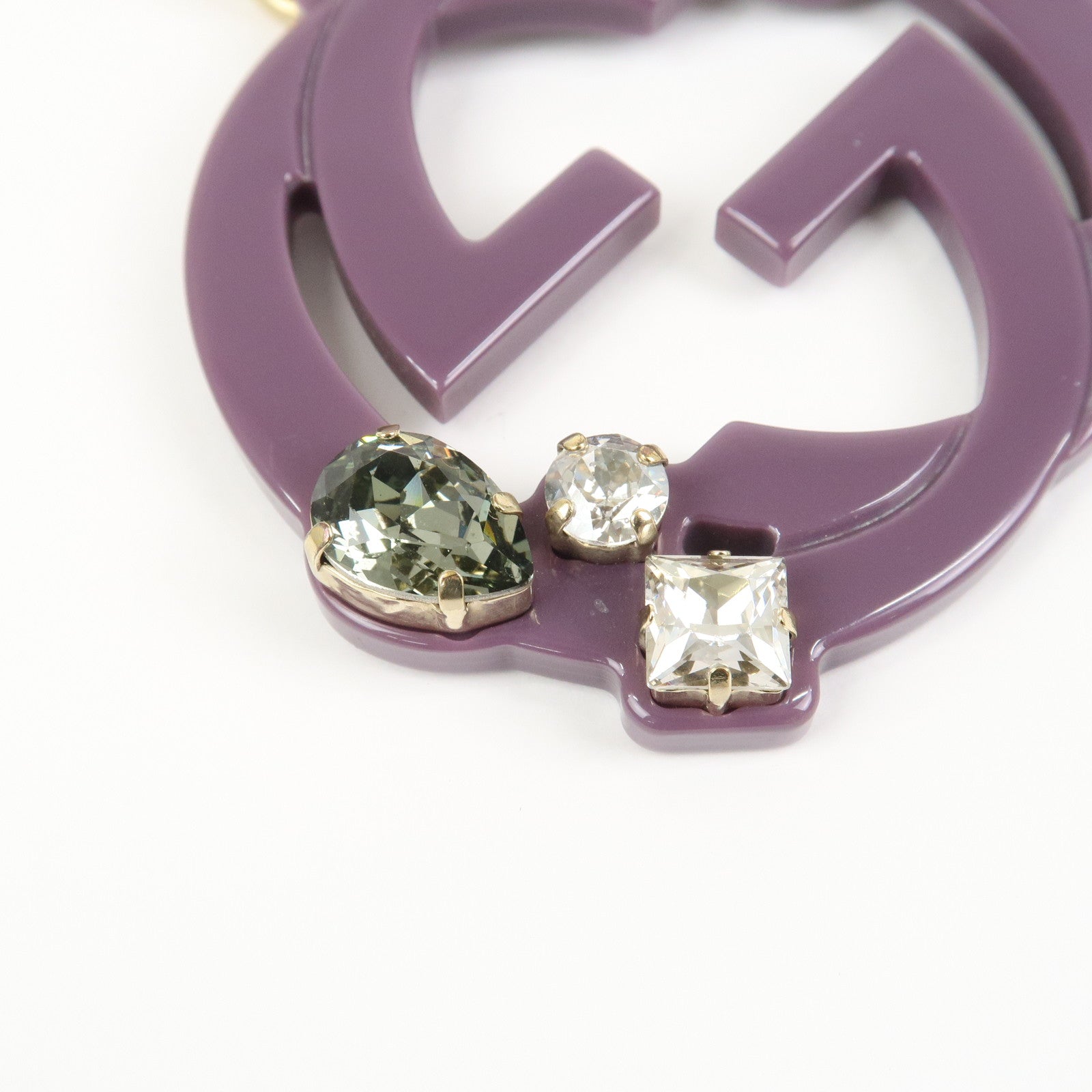 GUCCI Interlocking G Bijou Bag Charm Key Holder Purple 354359