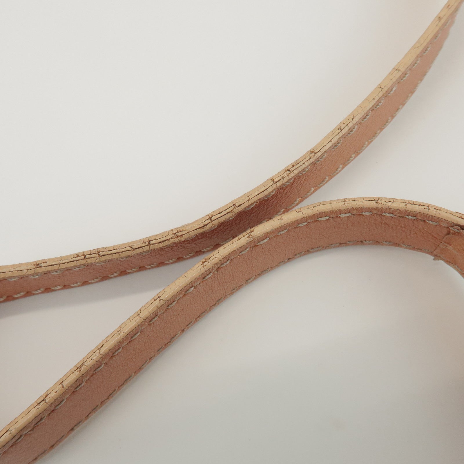 CELINE Macadam Denim Leather Shoulder Bag Metallic Pink Beige