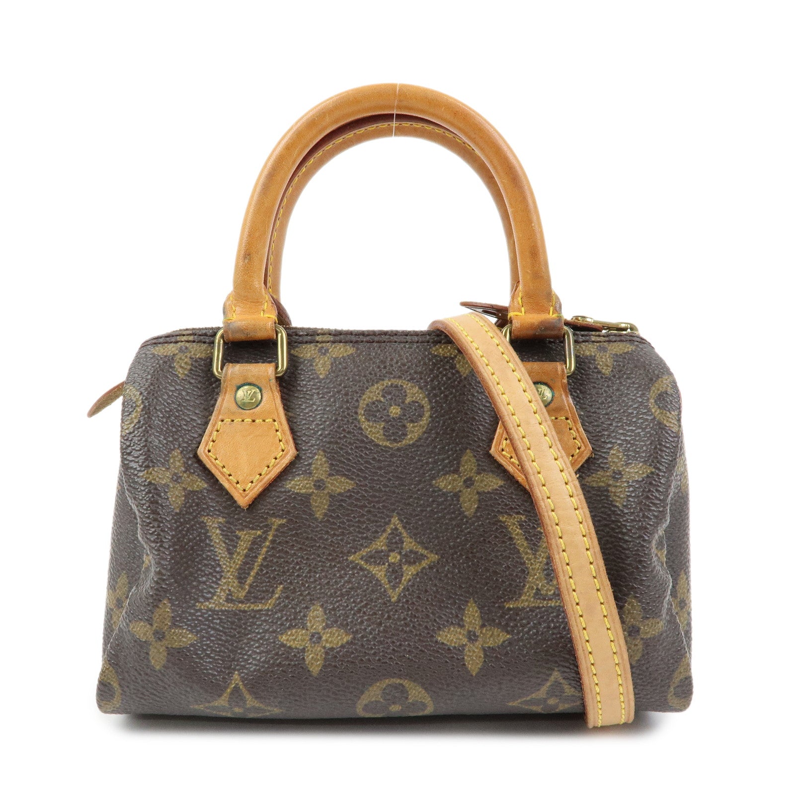 Louis Vuitton Monogram Mini Speedy & Strap Hand Bag Brown M41534