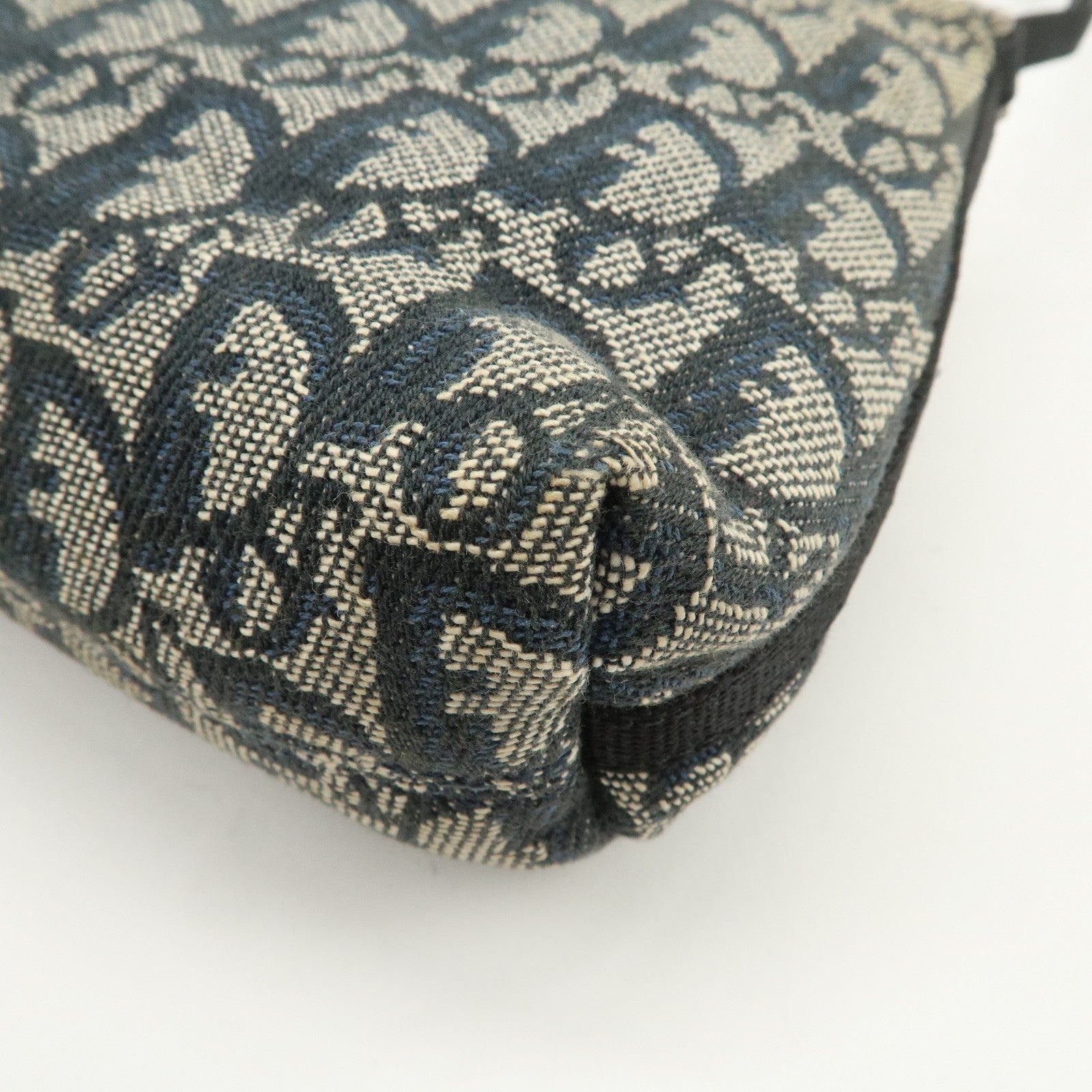 Christian Dior Trotter Canvas Leather Shoulder Bag Hand Bag Navy