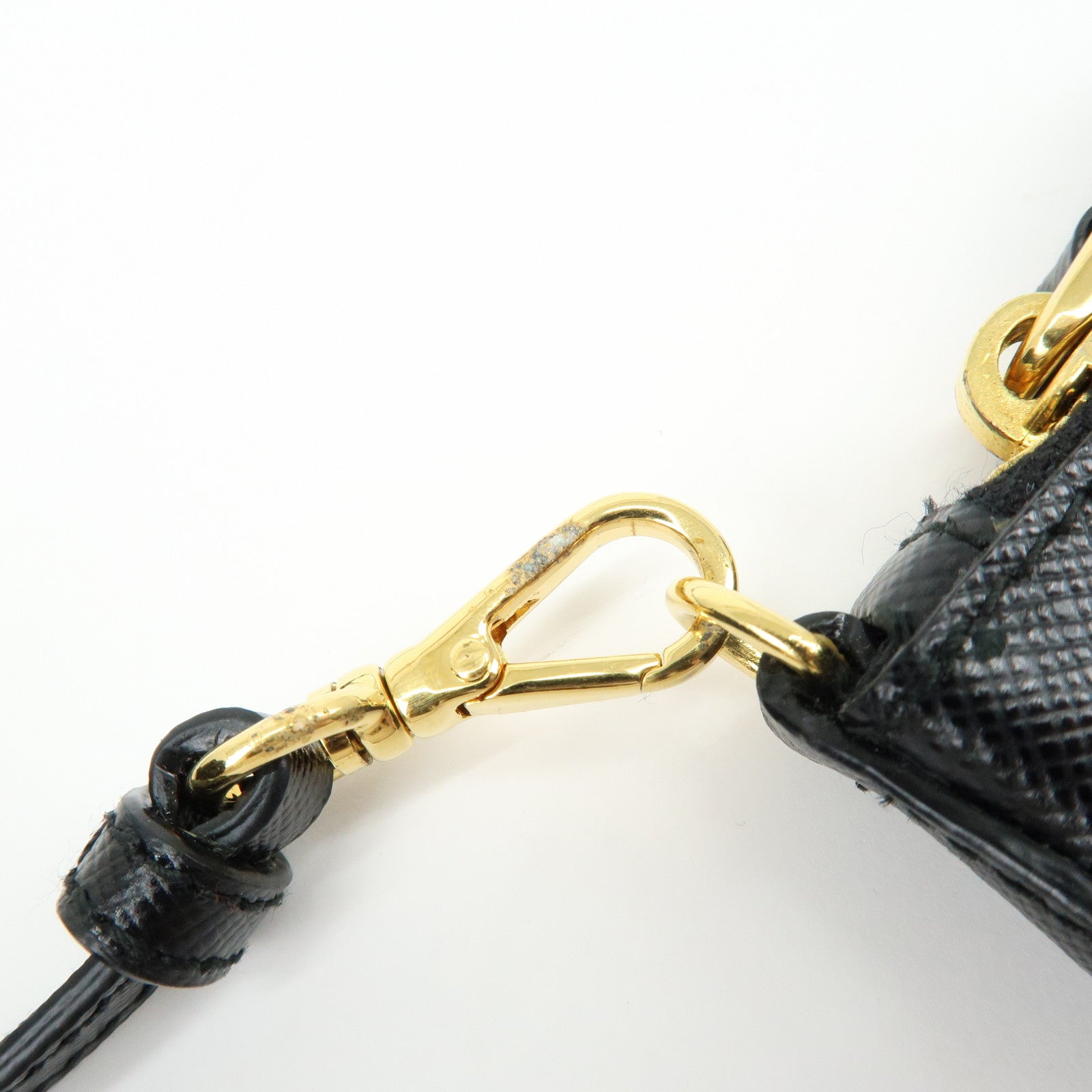 PRADA Saffiano Leather Shoulder Bag Crossbody Bag Black 1M1187