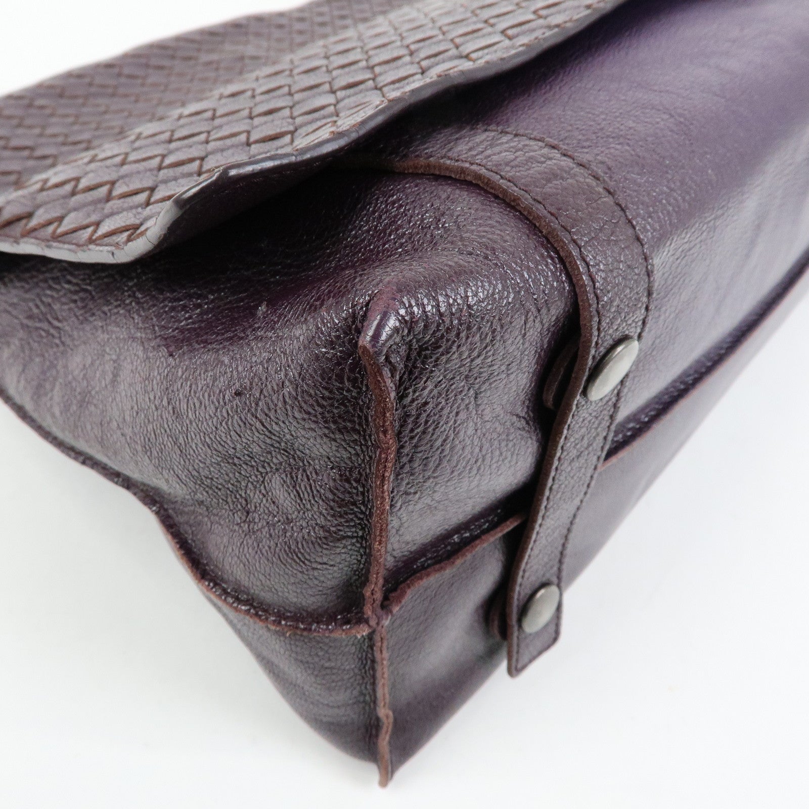 BOTTEGA VENETA Intrecciato Leather Shoulder Crossbody Bag Purple