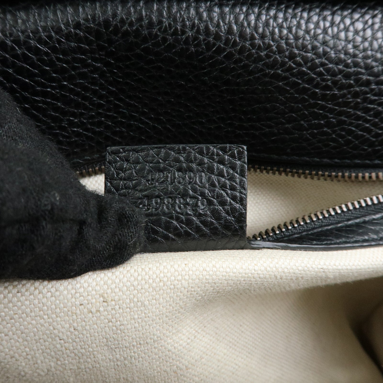 GUCCI Double G Calf Leather 2Way Bag Shoulder Bag Black 421890