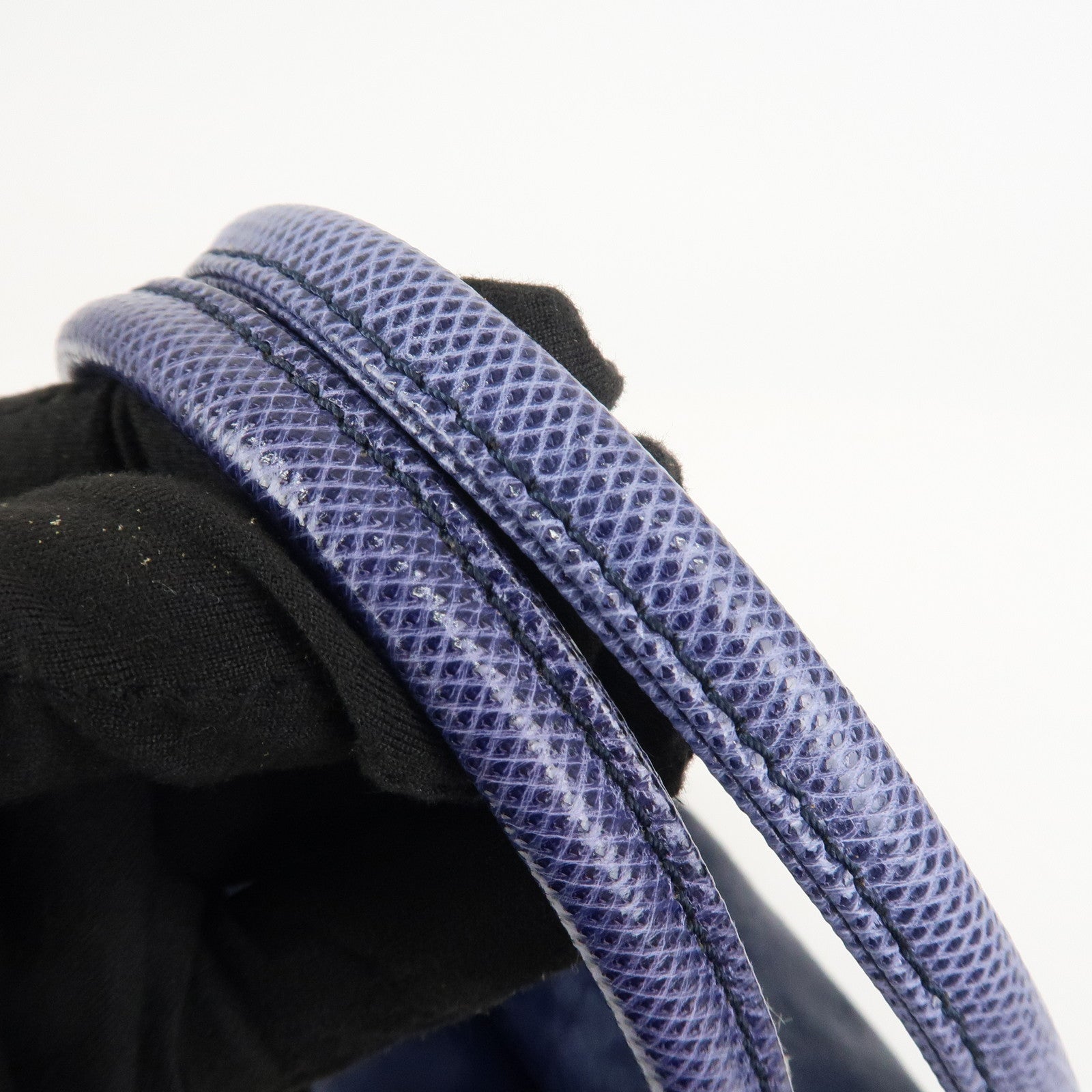 LOEWE Logo Unborn Calf Leather Hand Bag Charm Shoulder Bag Navy