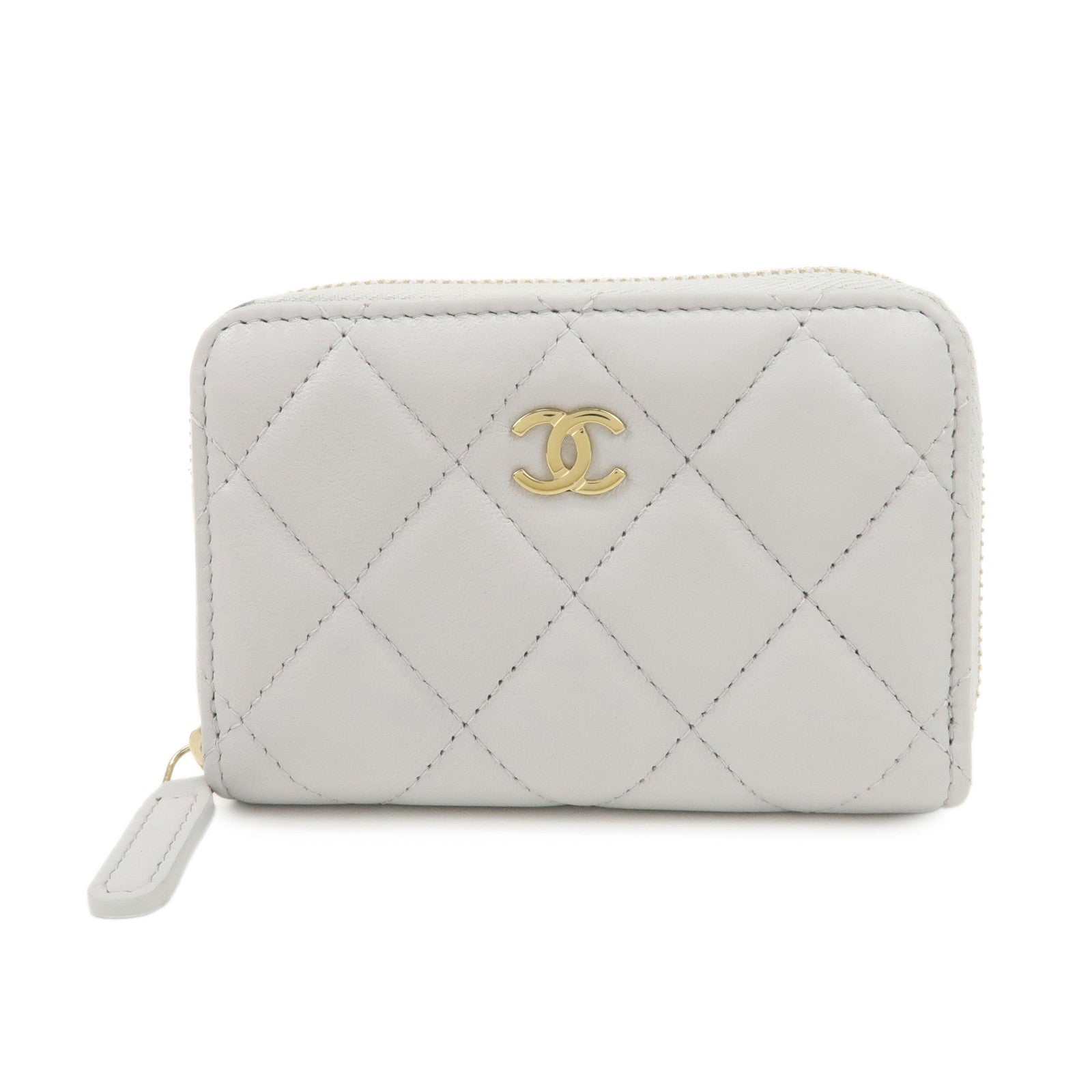 CHANEL COCO Mark Matelasse Classic Round Zippy Coin Purse AP0216