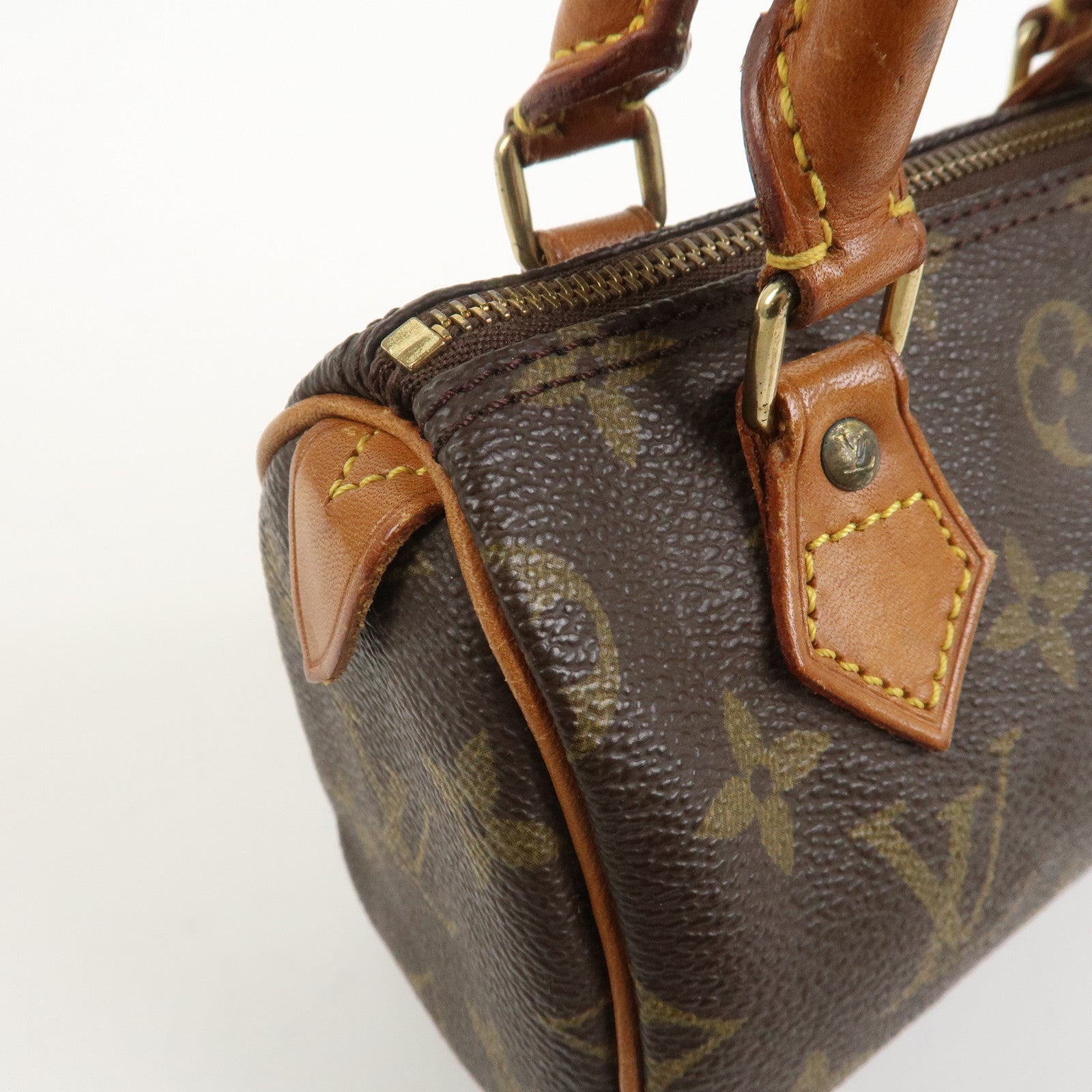 Louis Vuitton Monogram Mini Speedy Hand Bag Brown M41534