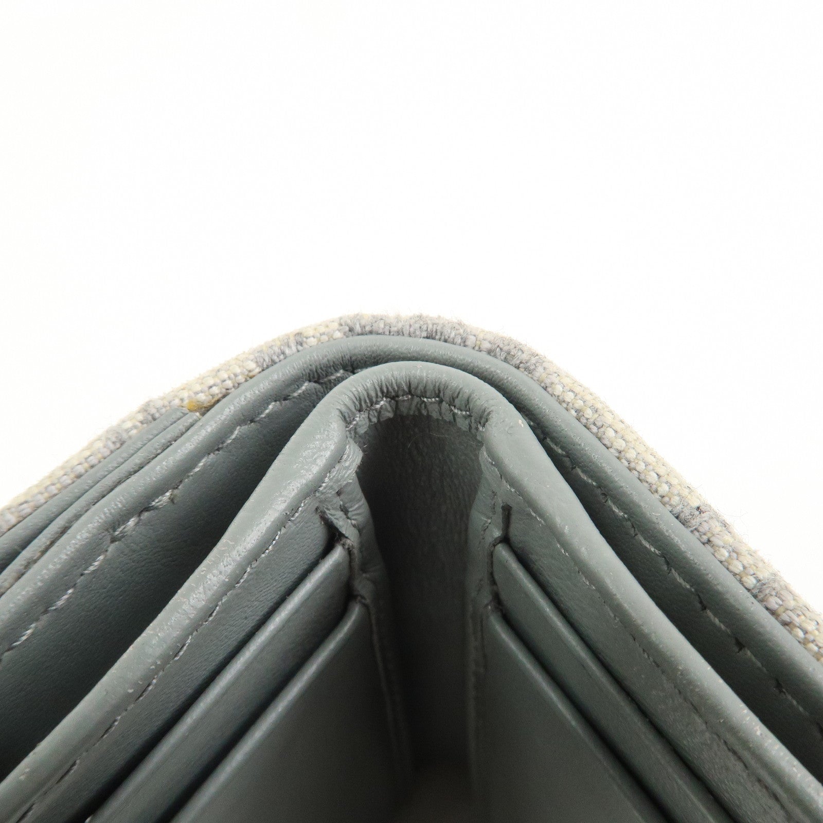Christian Dior Trotter Saddle Tri-fold Compact Wallet Gray