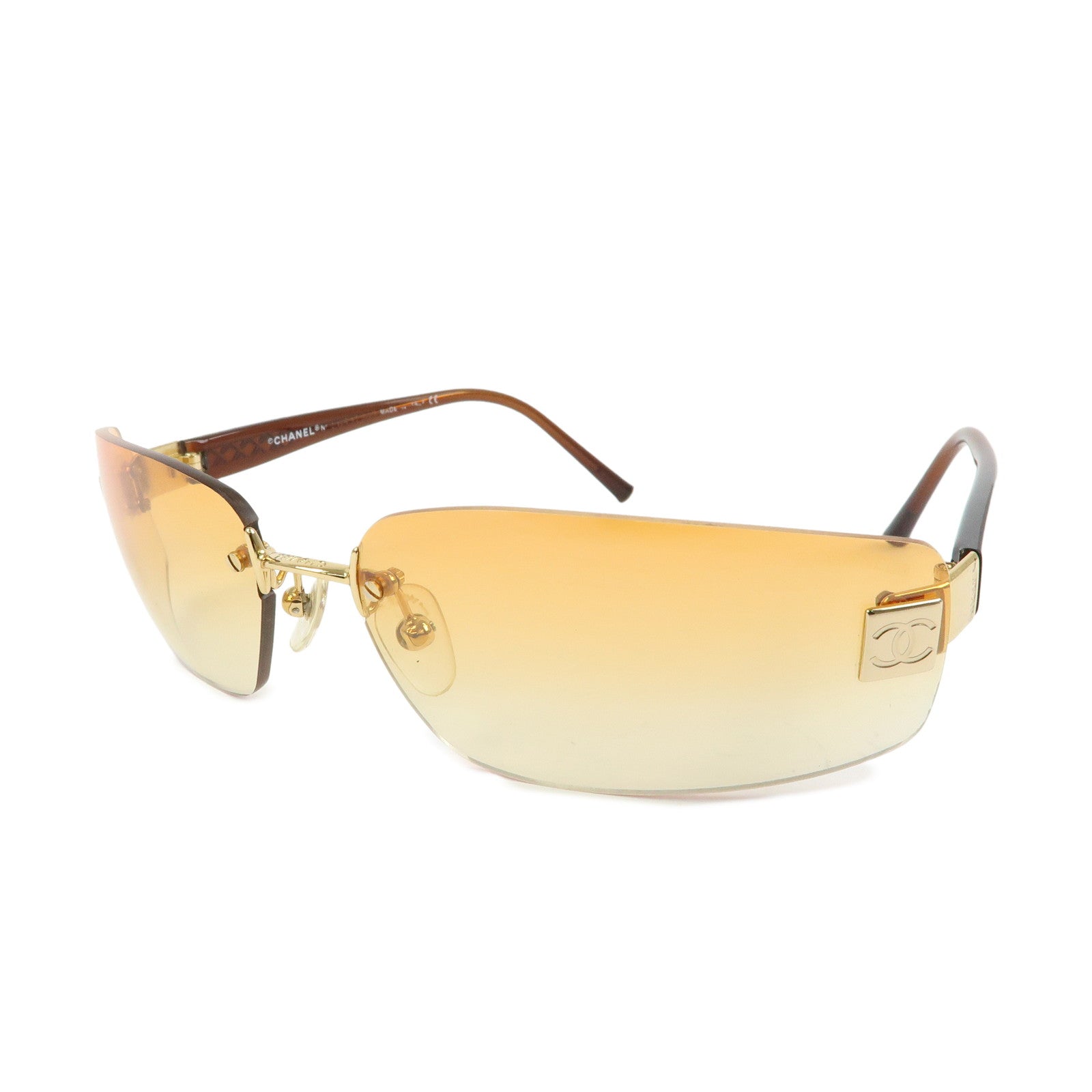 CHANEL COCO Mark Plastic Sunglasses 65笆｢17 c.139/56 4018 Brown