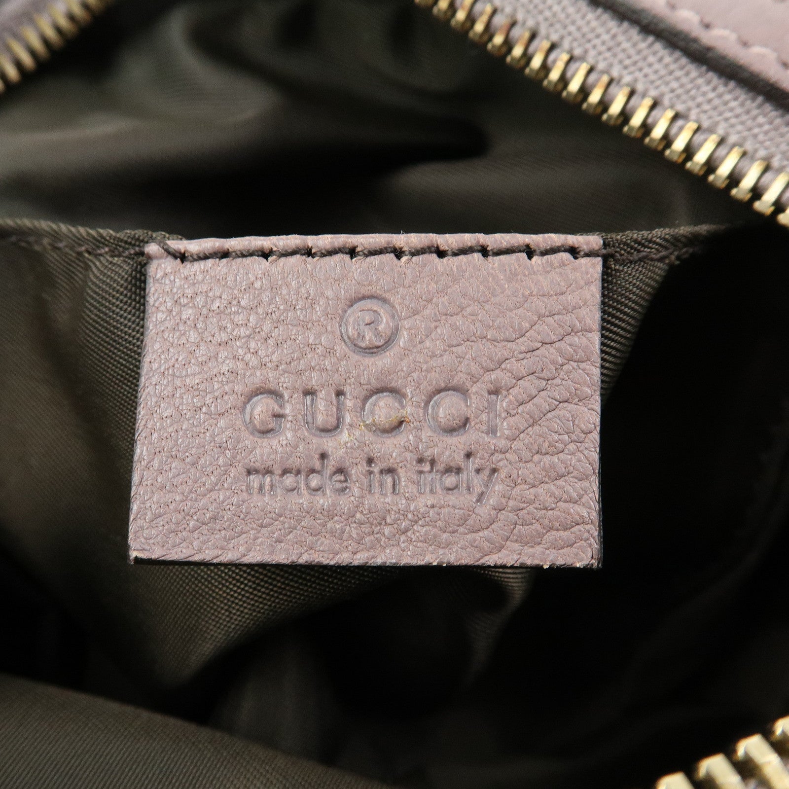 GUCCI Bamboo Leather Cosmetic Case Pouch Light Purple 246175