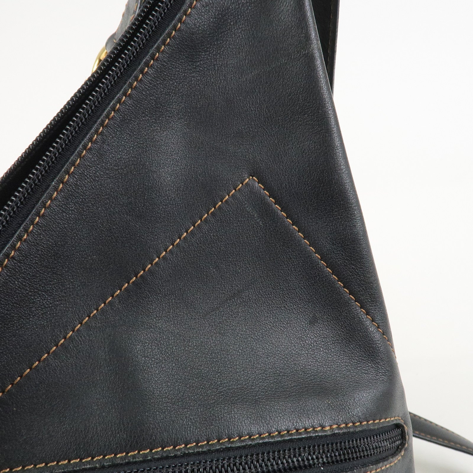 LOEWE Anton Anagram Leather Backpack Shoulder Bag Black