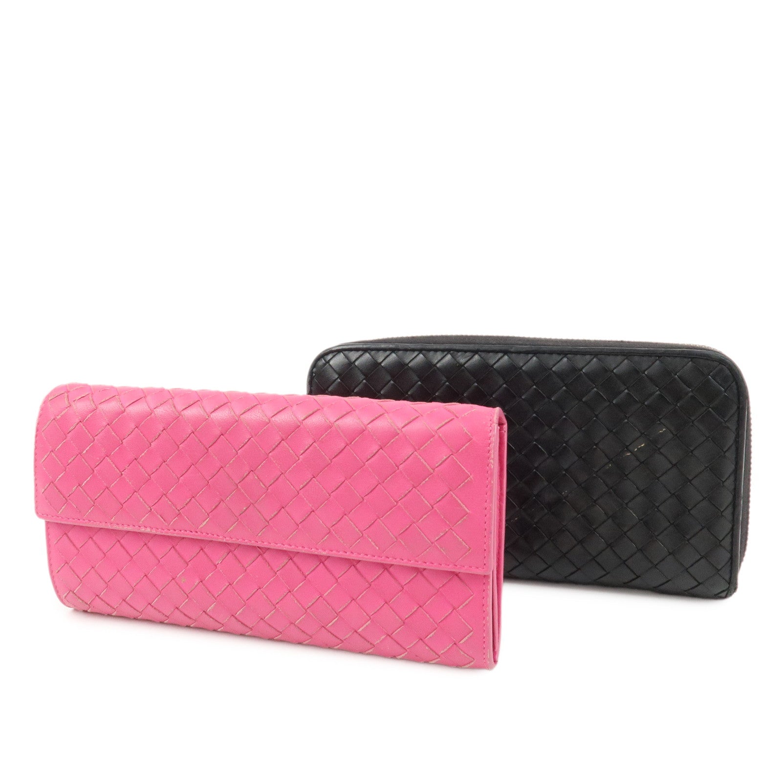 BOTTEGA VENETA Set Of 2 Intrecciato Leather Wallet 114076 150509