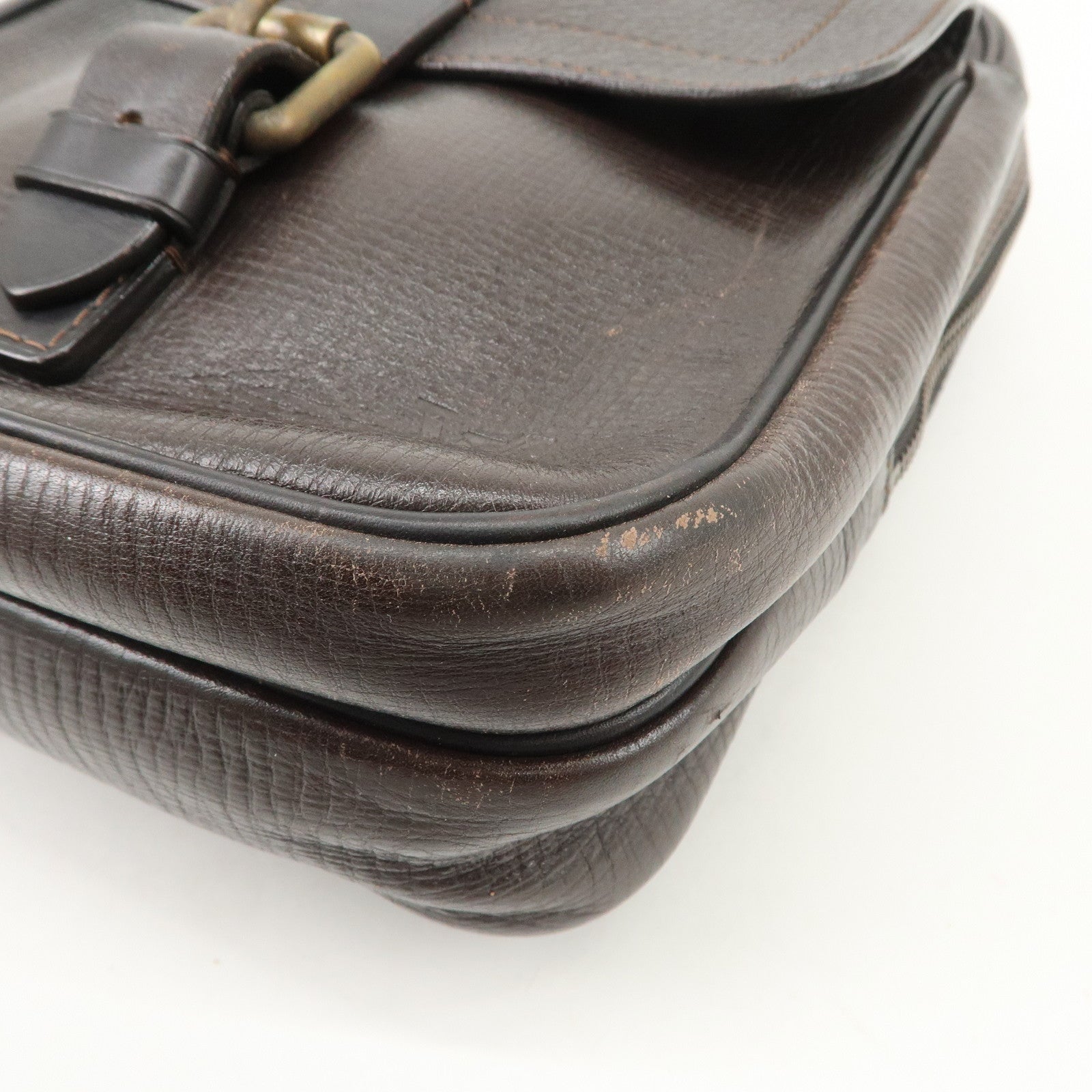 Louis Vuitton Utah Leather Irokuwa Crossbody Bag Cafe M92534 Used