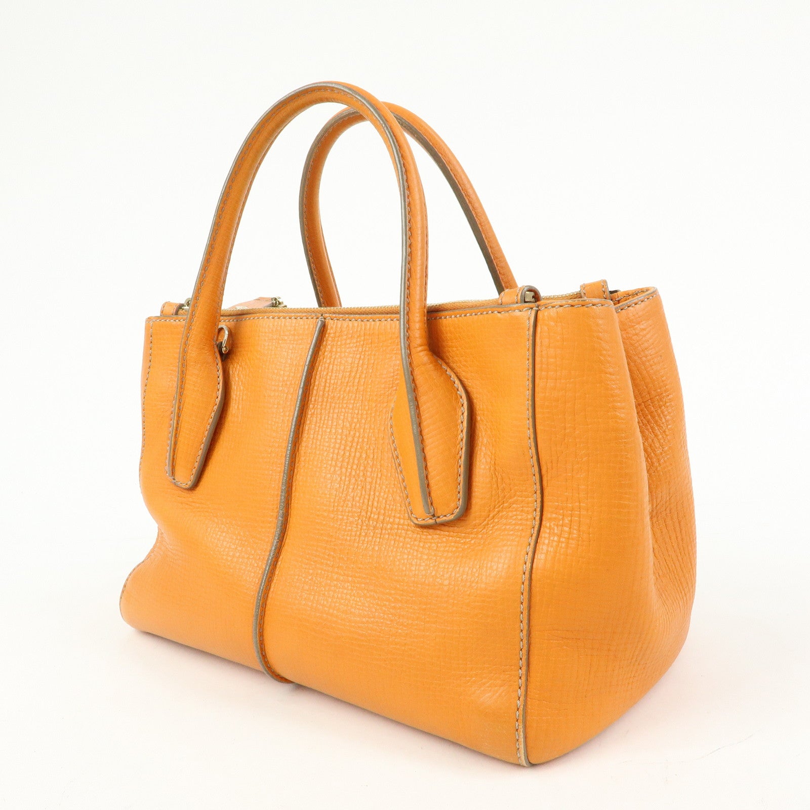 TOD'S D Styling Leather 2Way Bag Hand Bag Shoulder Bag Orange