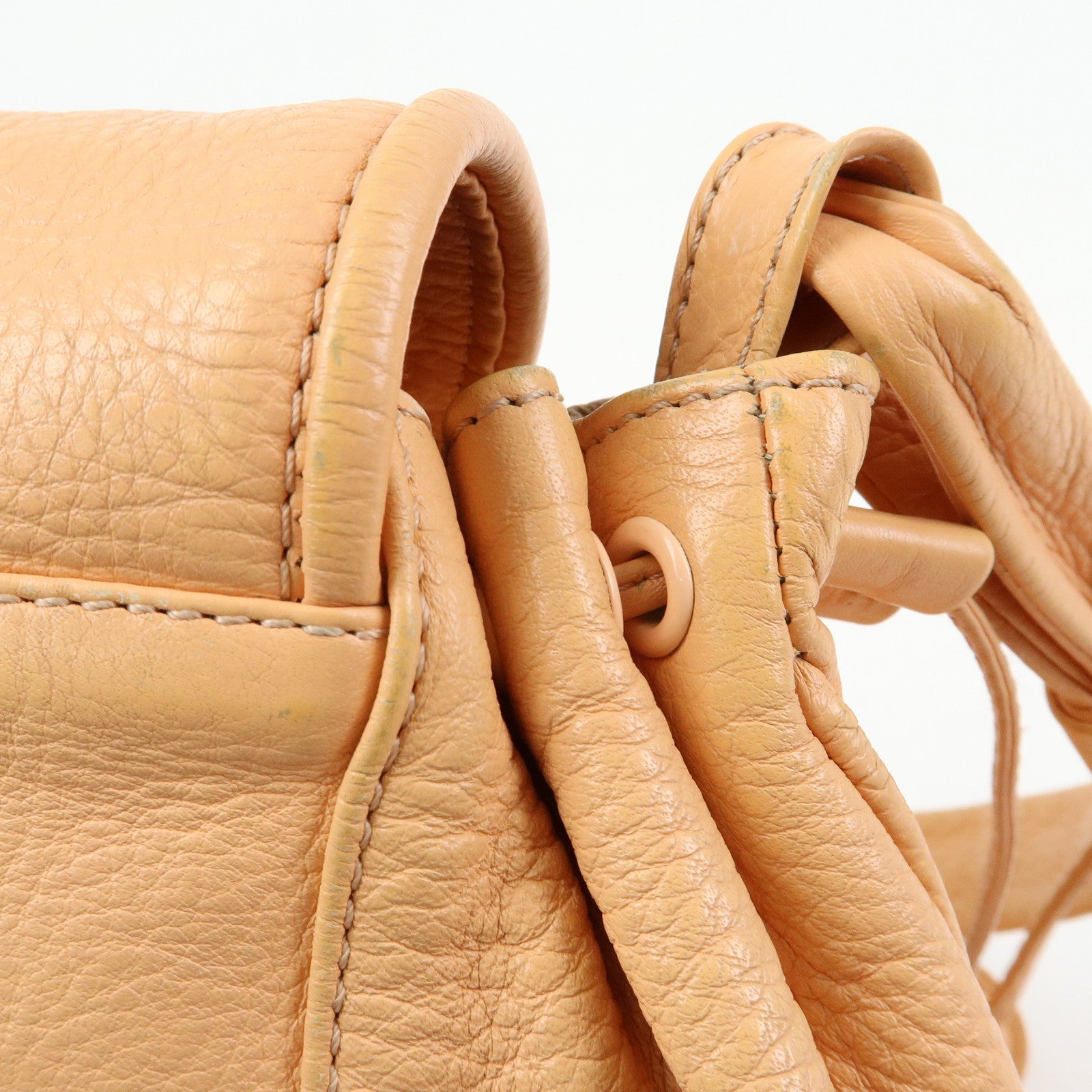 Chloe See by Chloe Leather Shoulder Bag Crossbody Bag Orange Beige