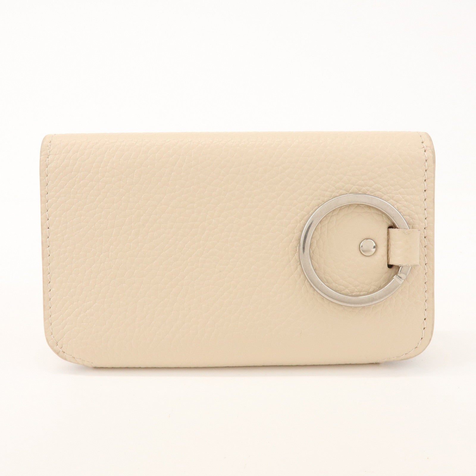 BALENCIAGA CASH Leather 6 Rings Key Case Key Holder Beige