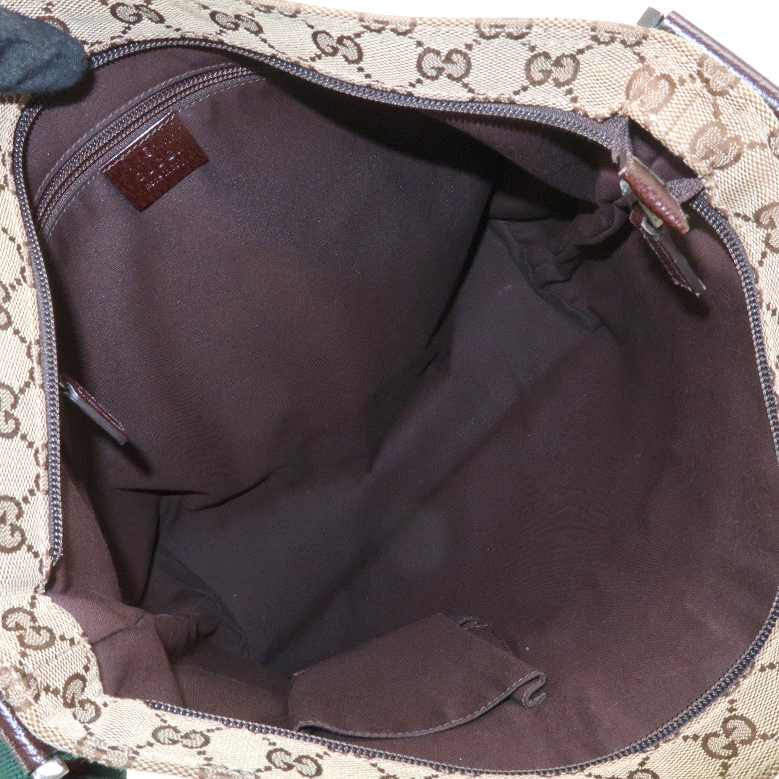 GUCCI Sherry GG Canvas Leather Shoulder Bag Beige Brown 189751