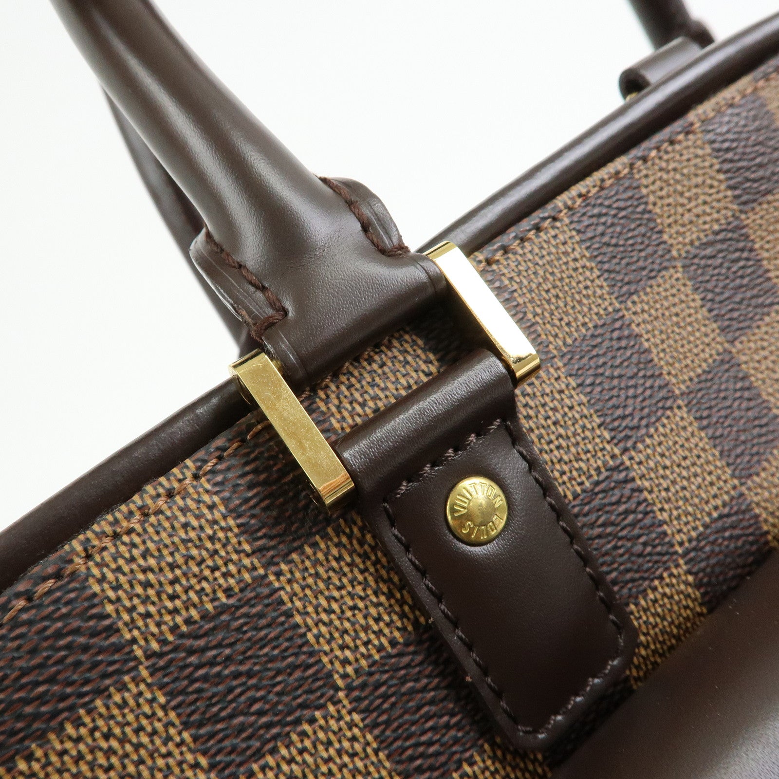 Louis Vuitton Damier Canvas Leather Manosque GM Hand Bag N51120