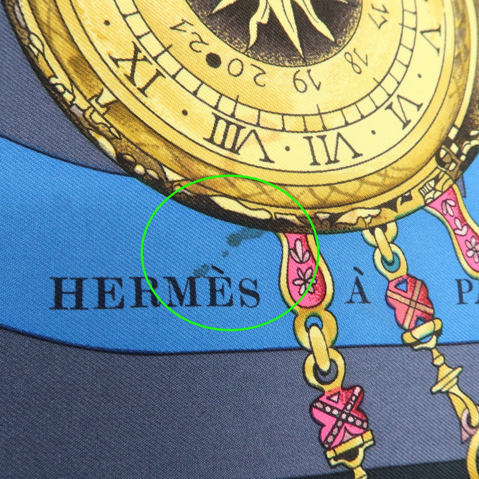 HERMES Carre90 Silk100% Parmi les fleurs je compte les heures Scarf