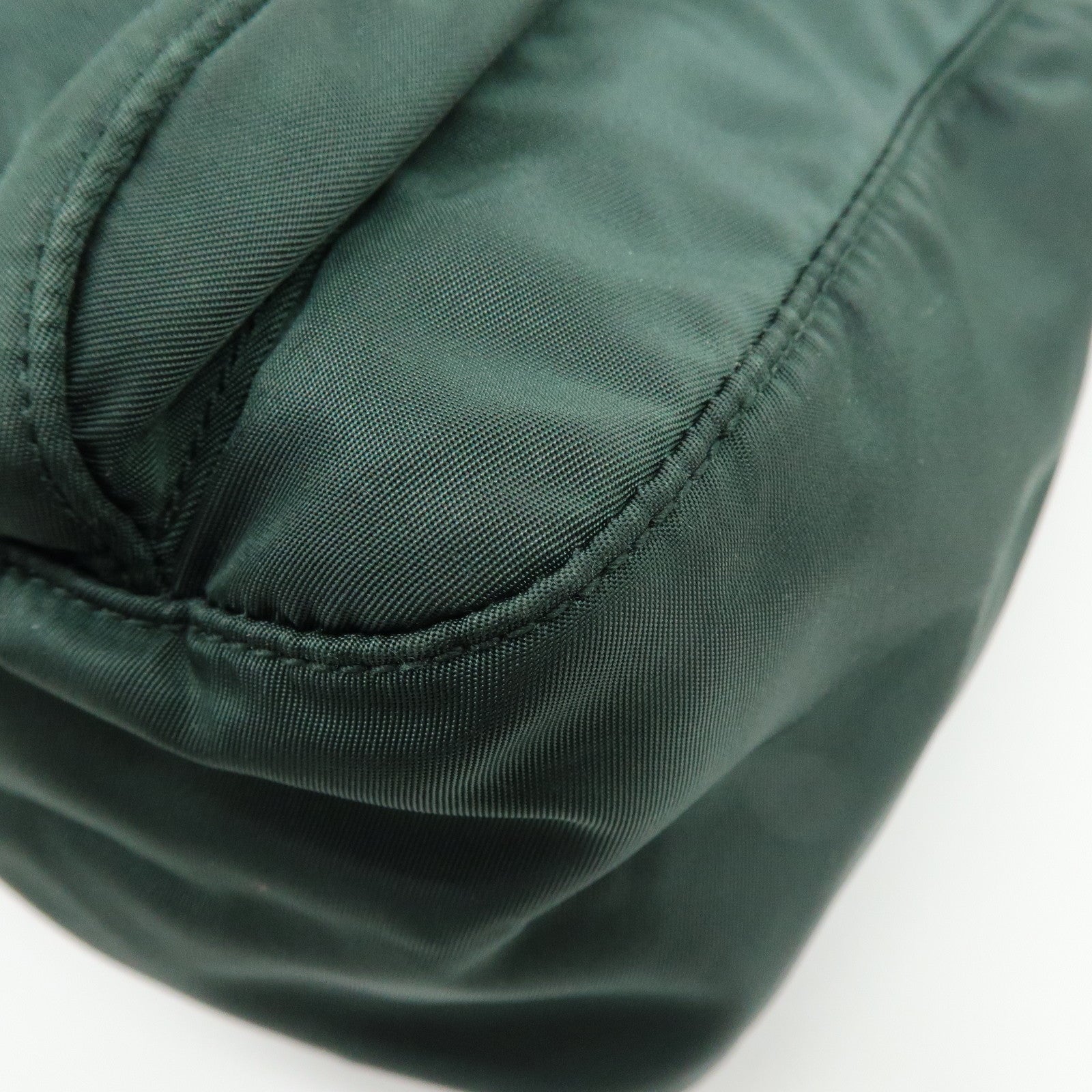 PRADA Triangle Logo Nylon Leather Shoulder Crossbody Bag Dark Brown