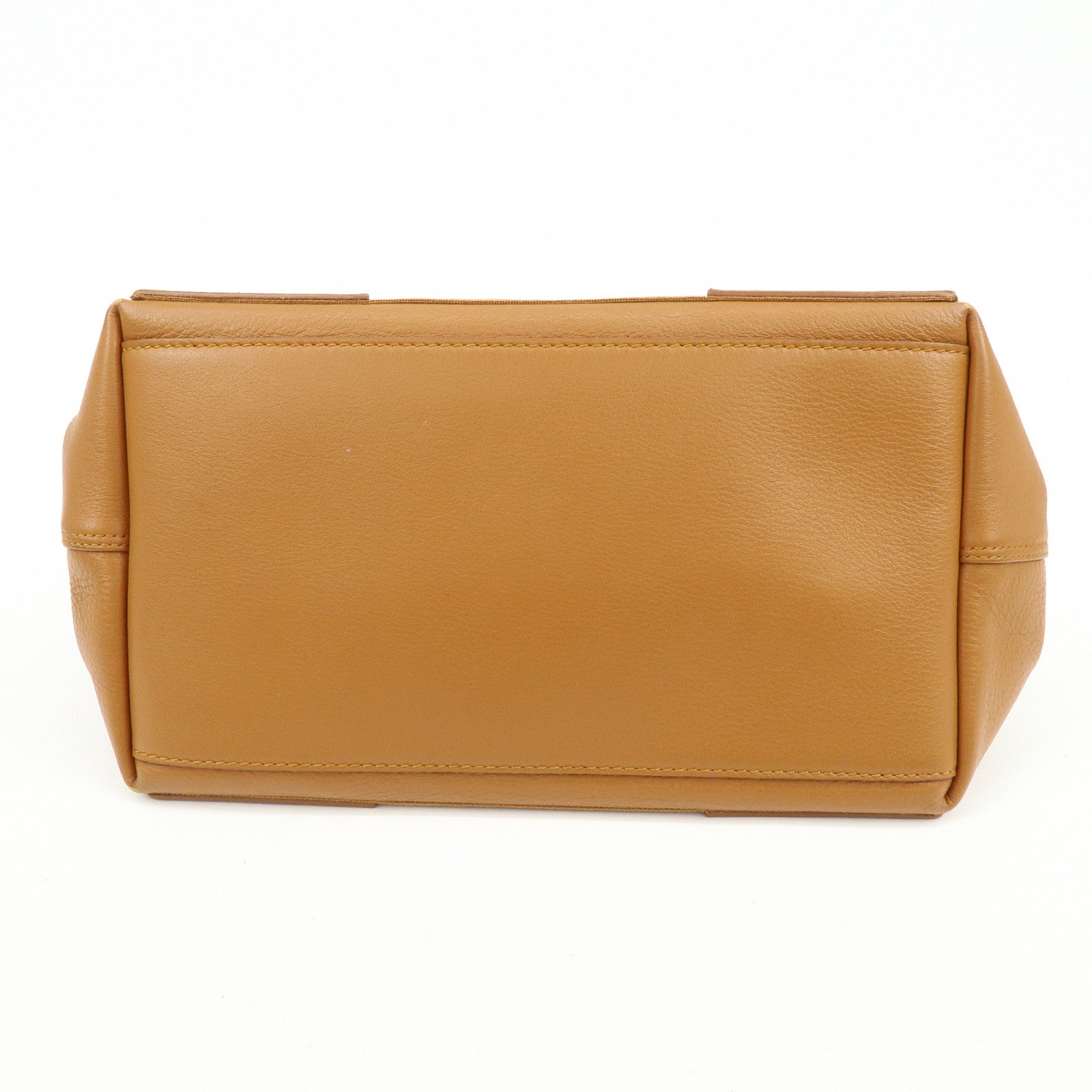 BALENCIAGA Navy Cabas Small Leather Tote Bag Hand Bag Brown 339933