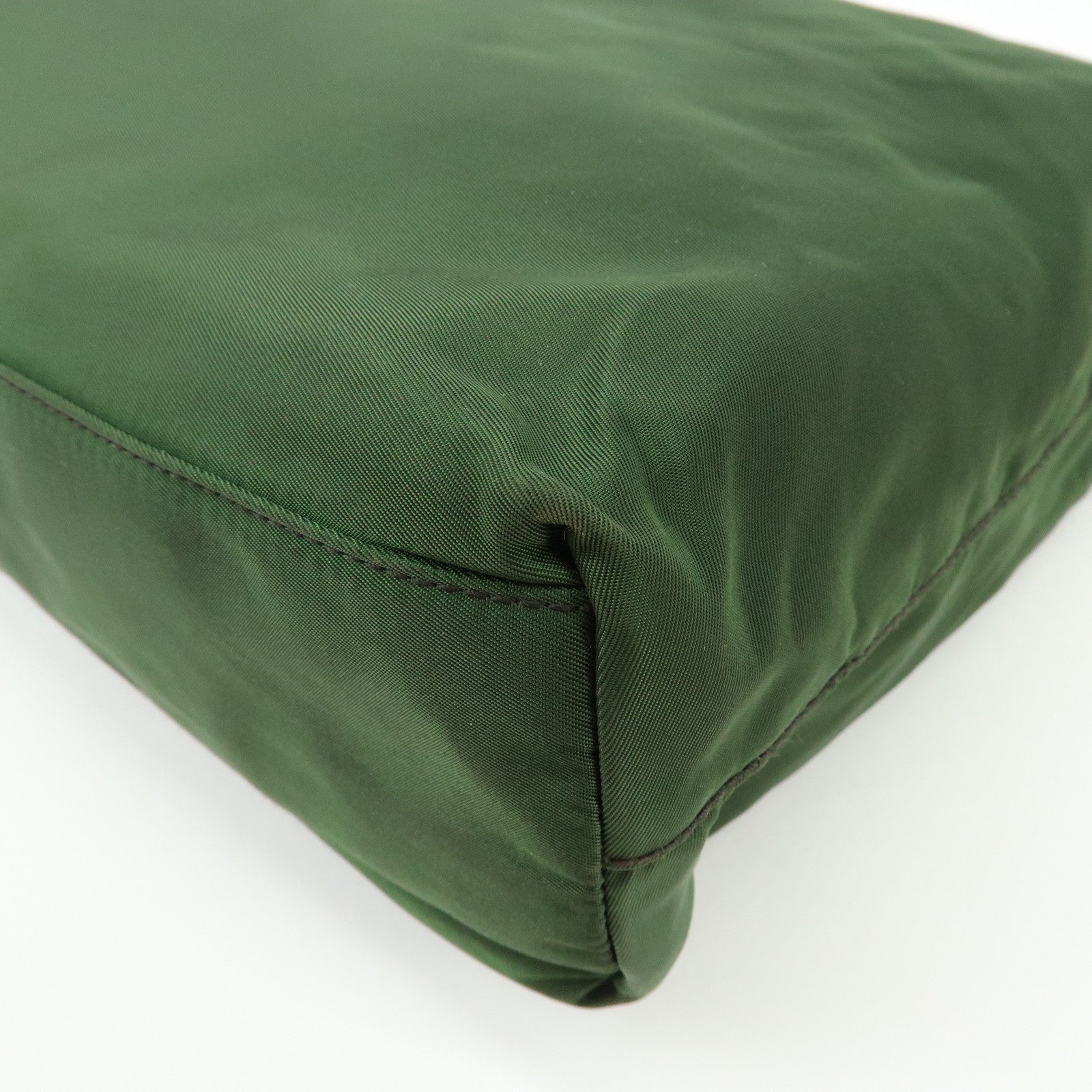 PRADA Triangle Logo Nylon Shoulder Bag Hand Bag Green B6242