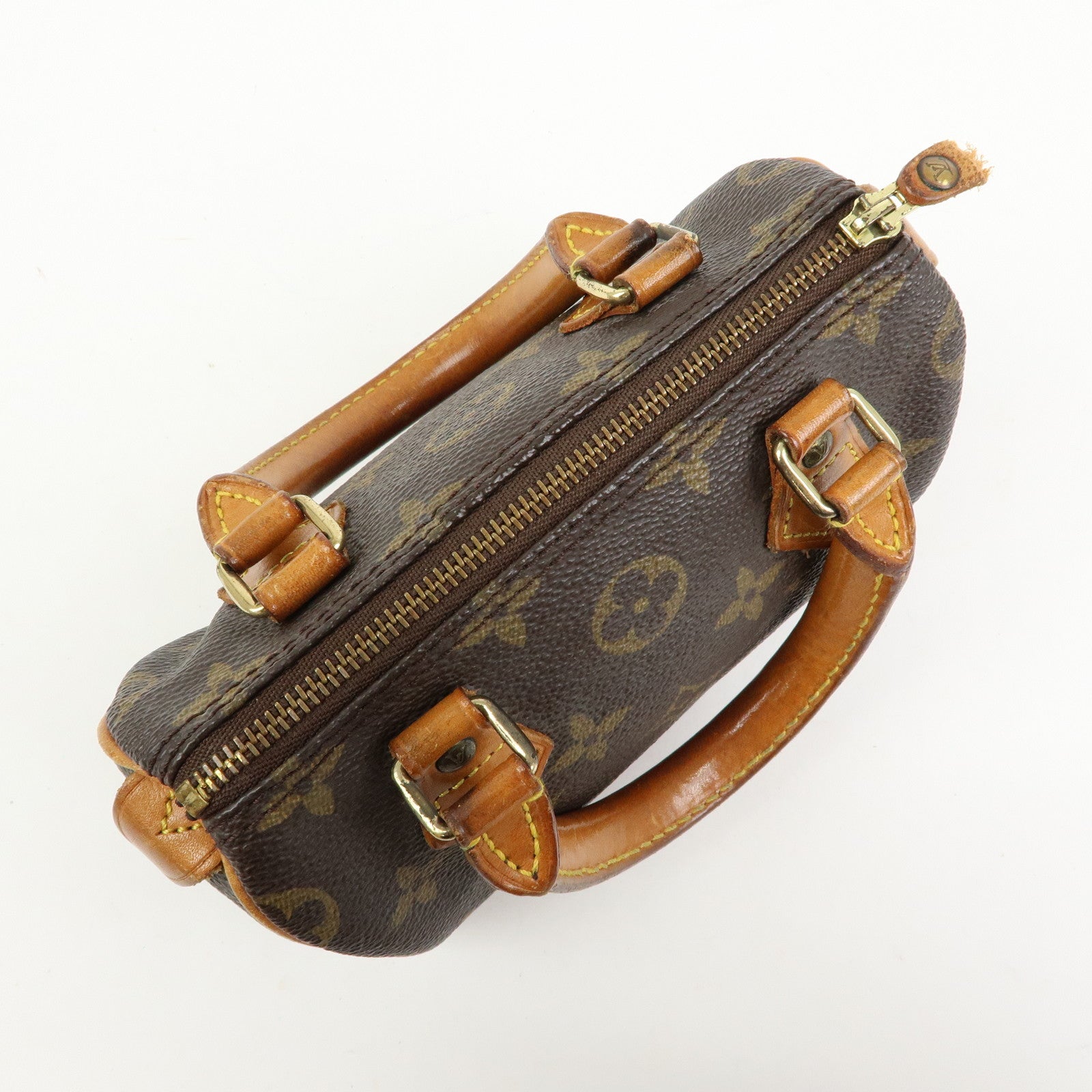 Louis Vuitton Monogram Mini Speedy Hand Bag & Strap Brown M41534