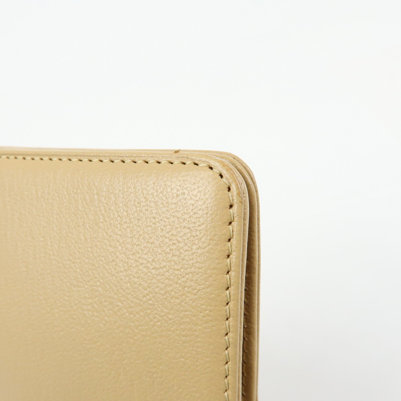 CHANEL COCO Mark Calf Skin Agenda Cover Planner Cover Beige