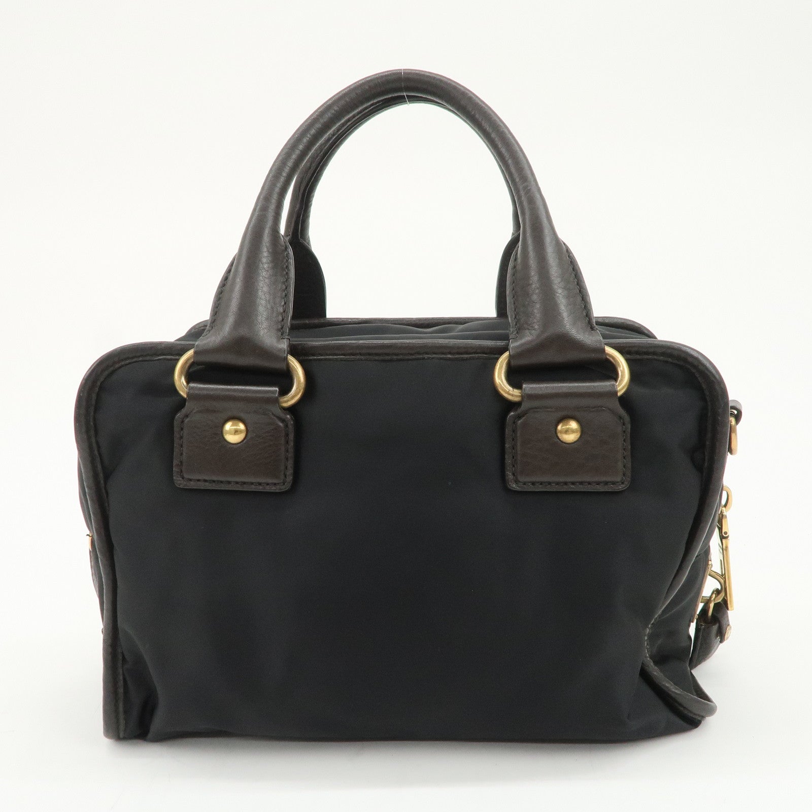 PRADA Nylon Jacquard Leather 2Way Bag Boston Shoulder Bag BL0769