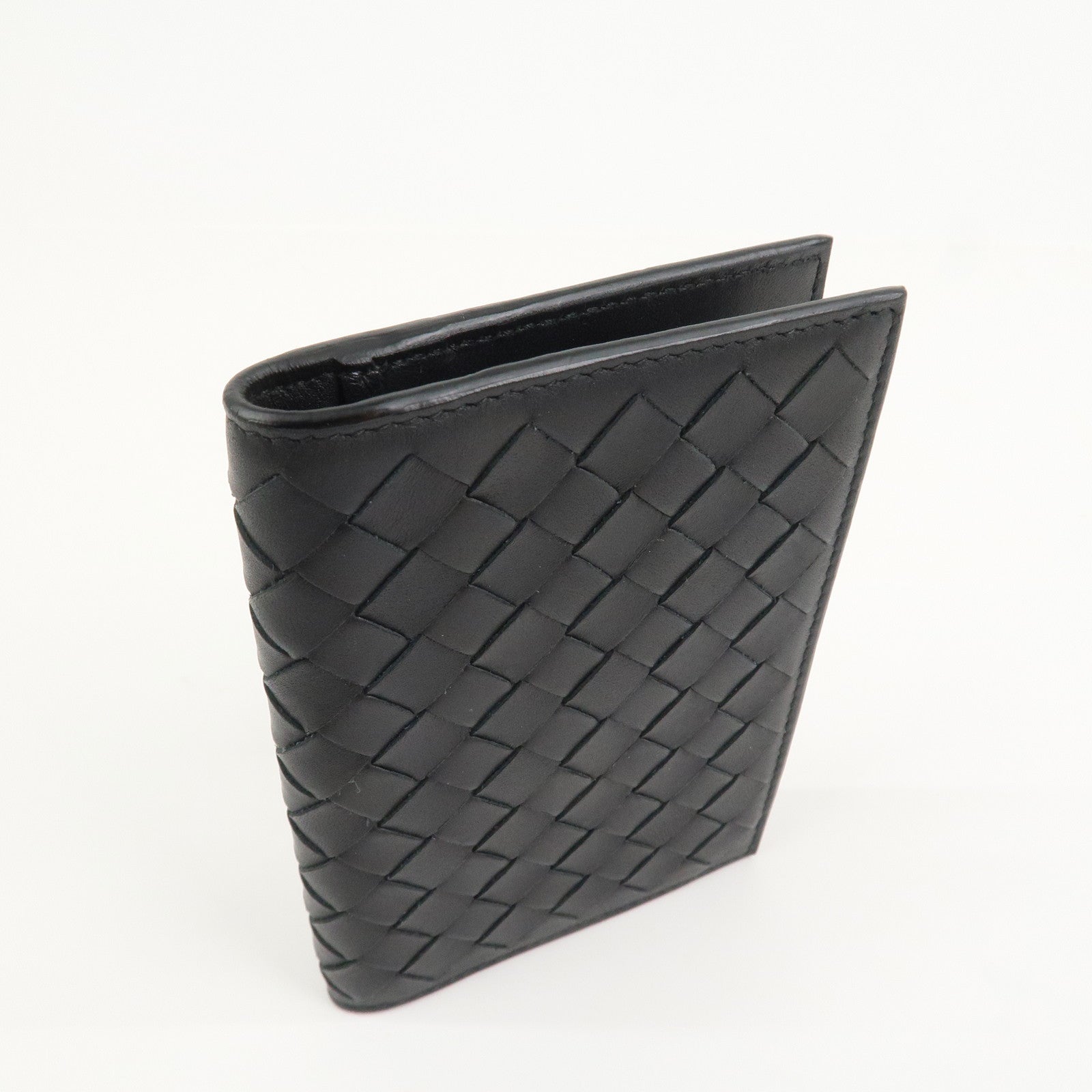BOTTEGA VENETA Intrecciato Leather Card Case Black