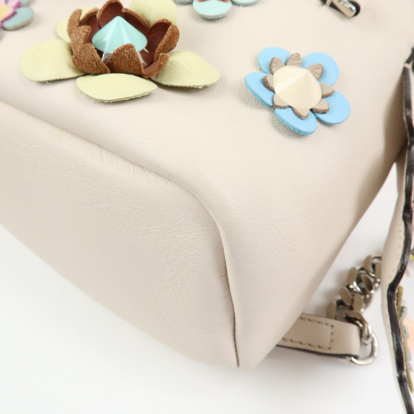 FENDI By The Way Calf Leather Flower Motif Backpack Studs 8BZ038
