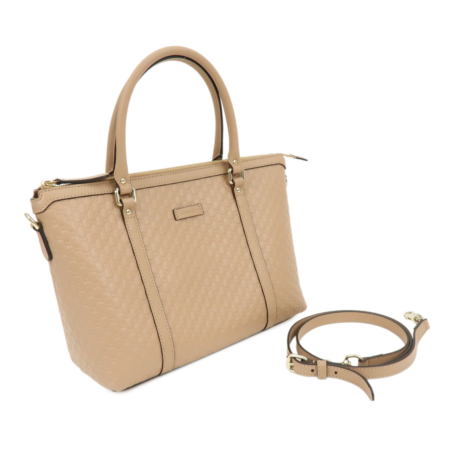 GUCCI Microguccissima Leather 2Way Hand Shoulder Bag Beige 449656