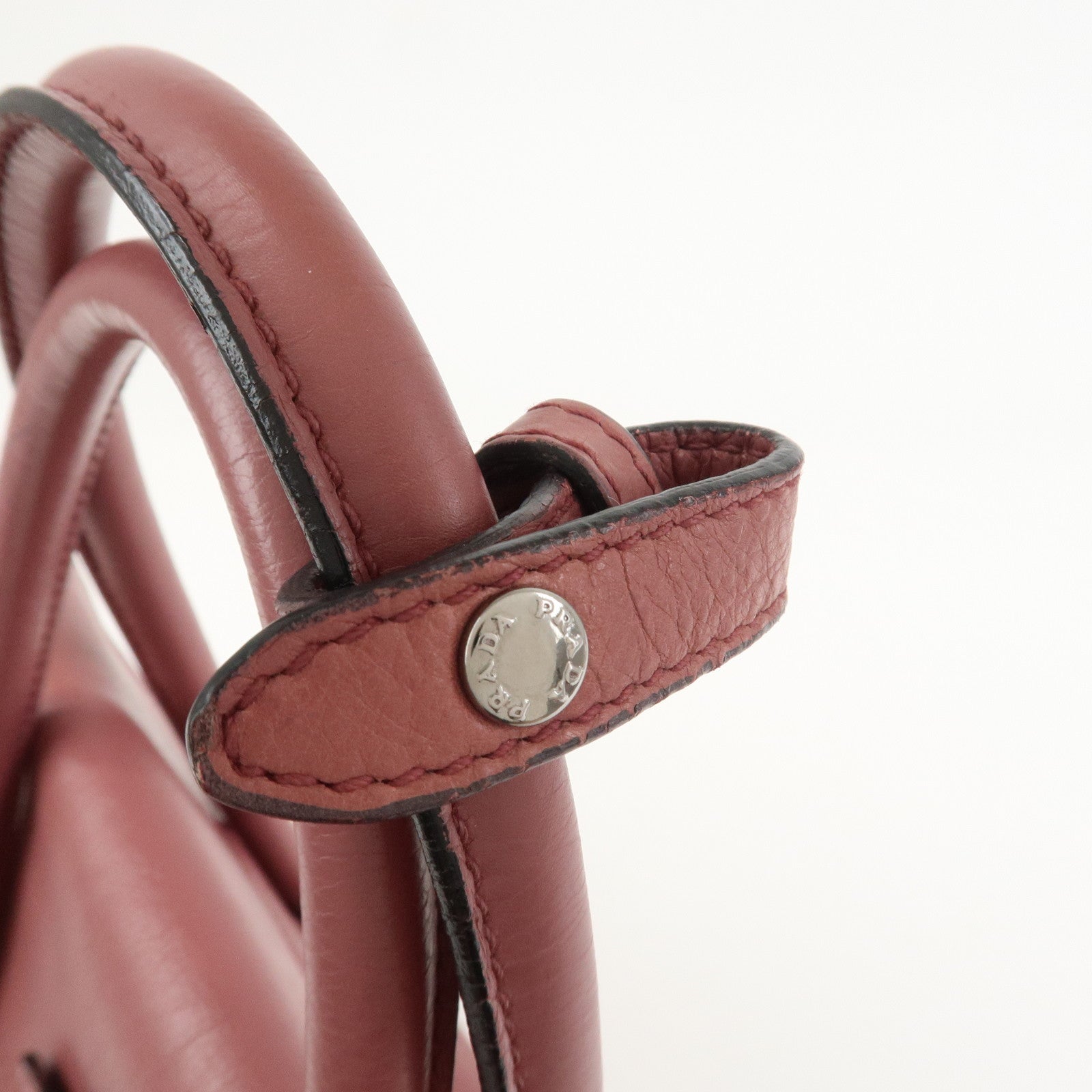 PRADA Logo Leather 2Way Bag Hand Bag Shoulder Bag Pink BN2665