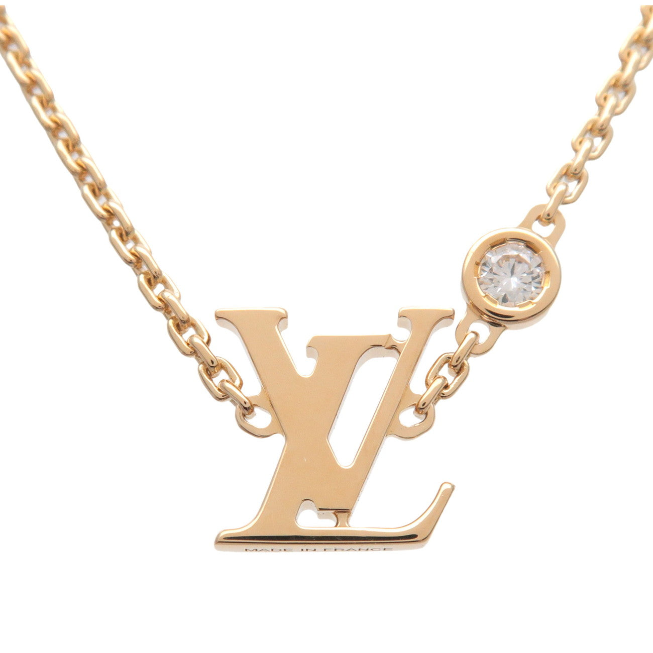 Louis Vuitton Idylle Blossom 1P Diamond Necklace 750YG Q93626