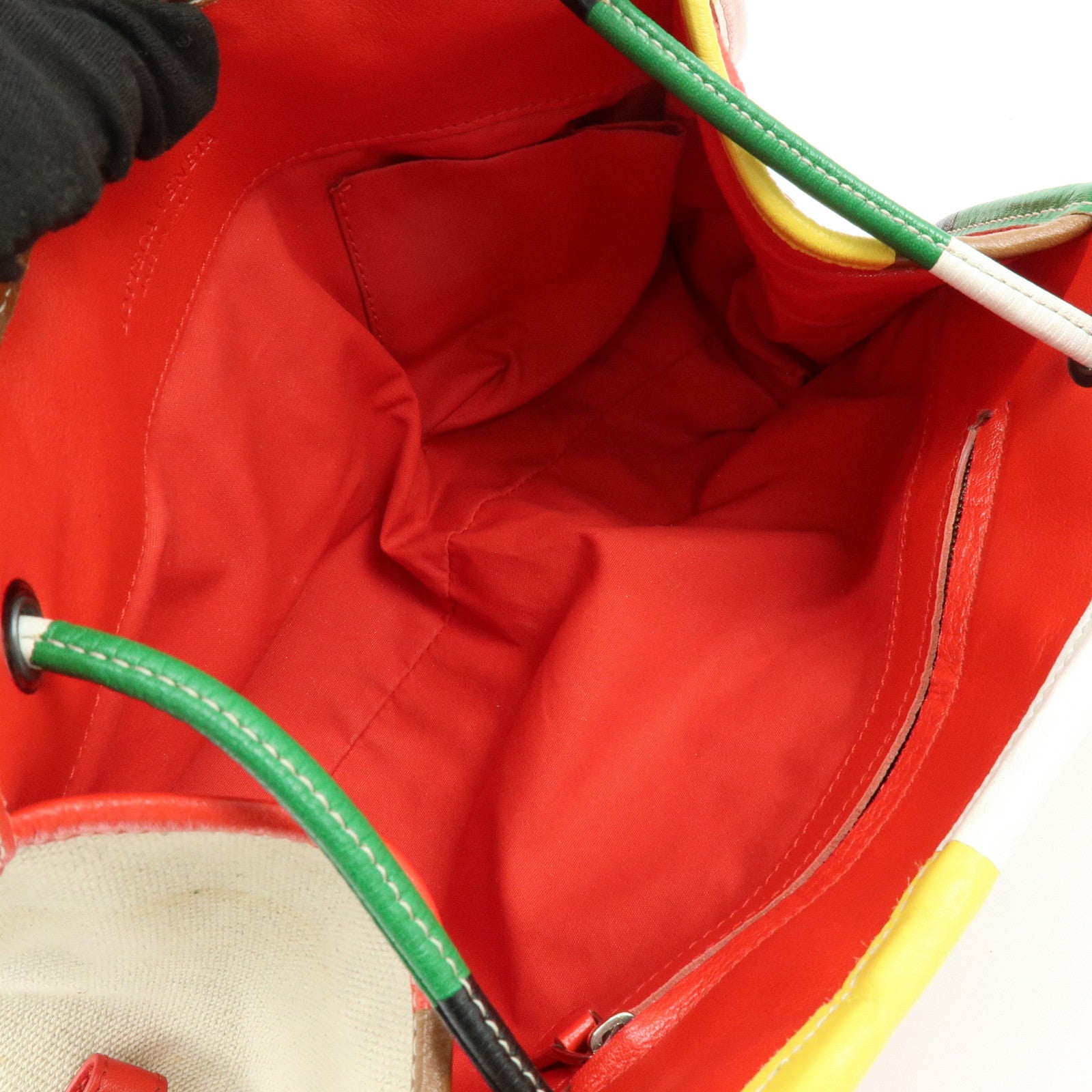 BOTTEGA VENETA Canvas Leather Shoulder Bag Hand Bag Multicolor