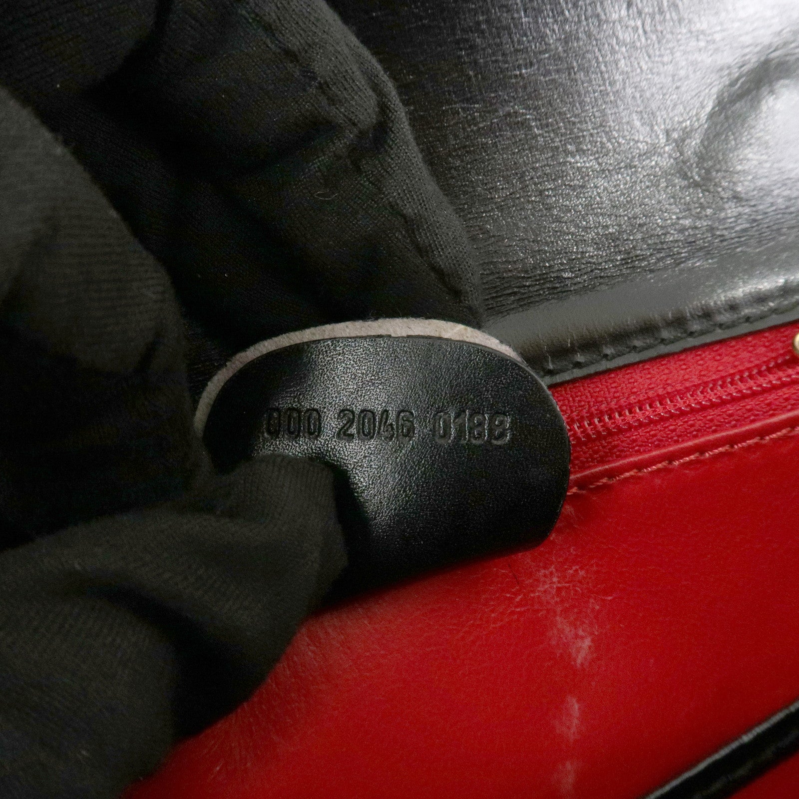 GUCCI Bamboo Logo Leather 2WAY Bag Hand Bag Black 000 2046