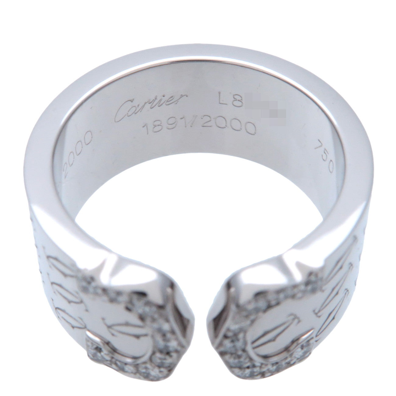 Cartier C2 Diamond Ring K18WG 2000 Xmas Limited #47 US4.5 EU47.5