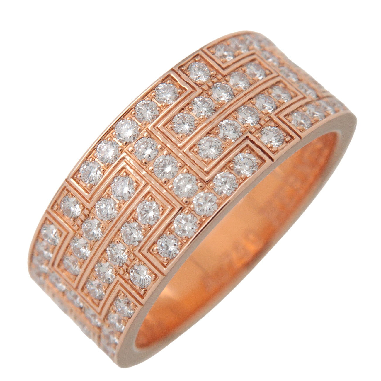 HERMES Kilim Ring K18 750PG Rose Gold 1.18ct Diamond #51 US5.5-6