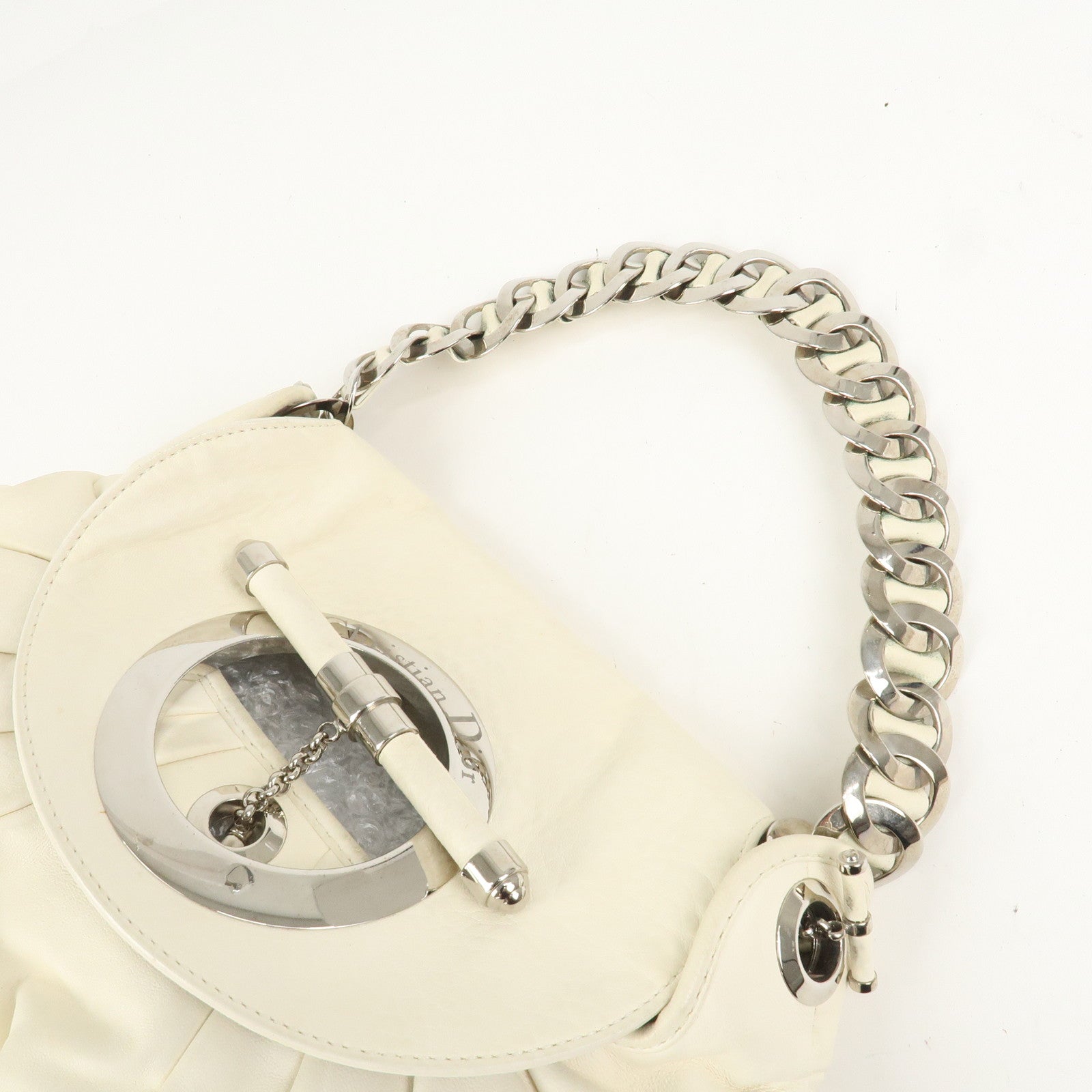 Christian Dior Jazz Club Logo Leather Hand Bag Chain Shoulder Bag