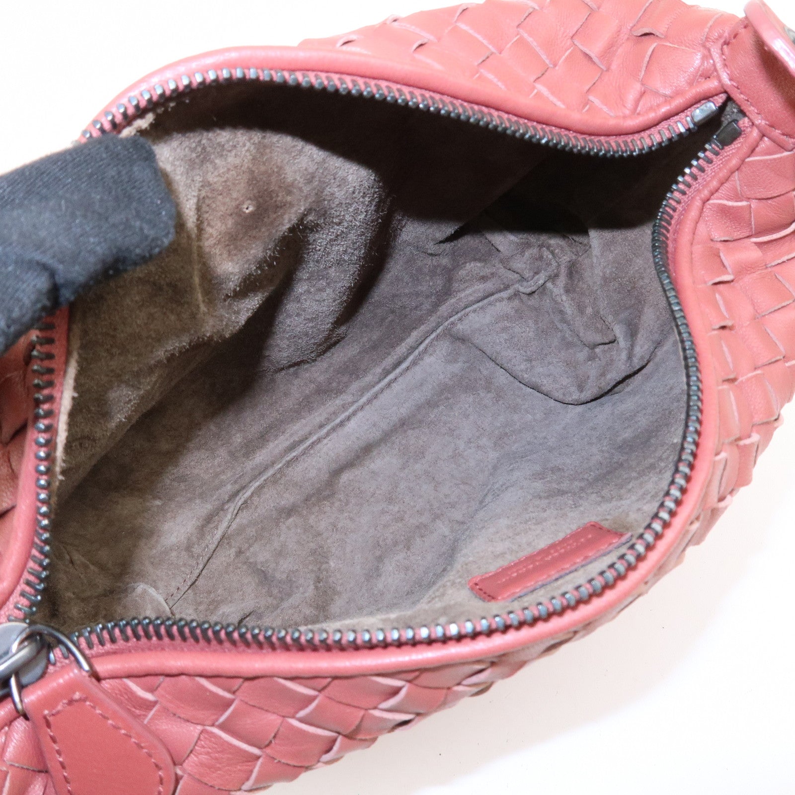 BOTTEGA VENETA Intrecciato Leather Shoulder Bag Hand Bag Red